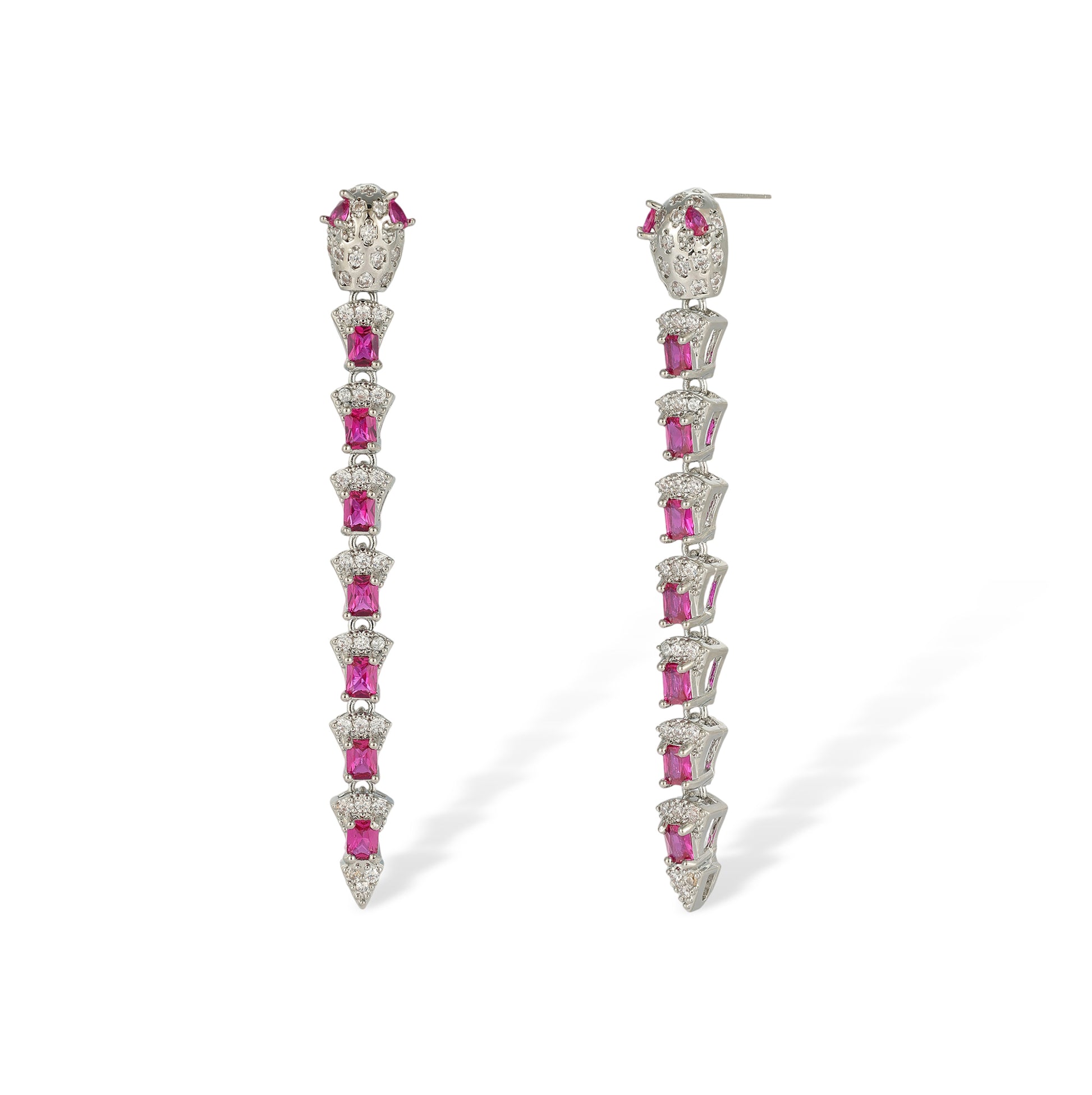 Edellinde Red Snake Drop Earrings