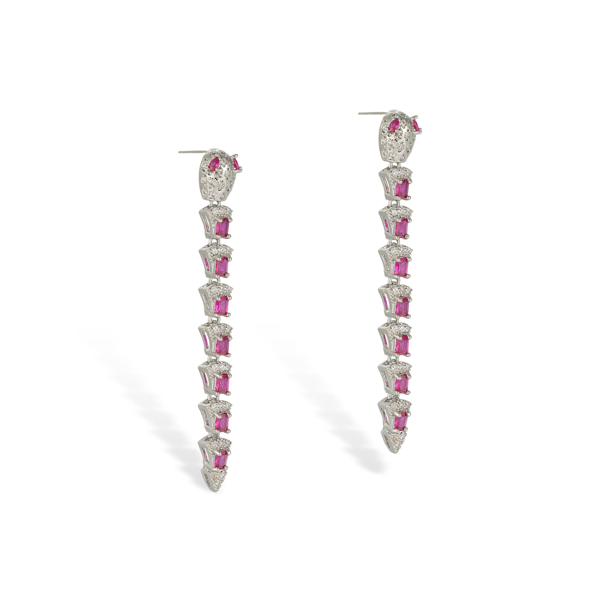 Edellinde Red Snake Drop Earrings