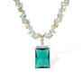 Edelrada Multicolor Rectangular Earrings & Necklace Set