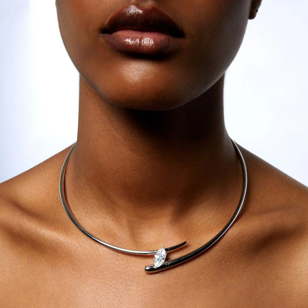 Edelrun 18K Gold Marquise Choker Necklace