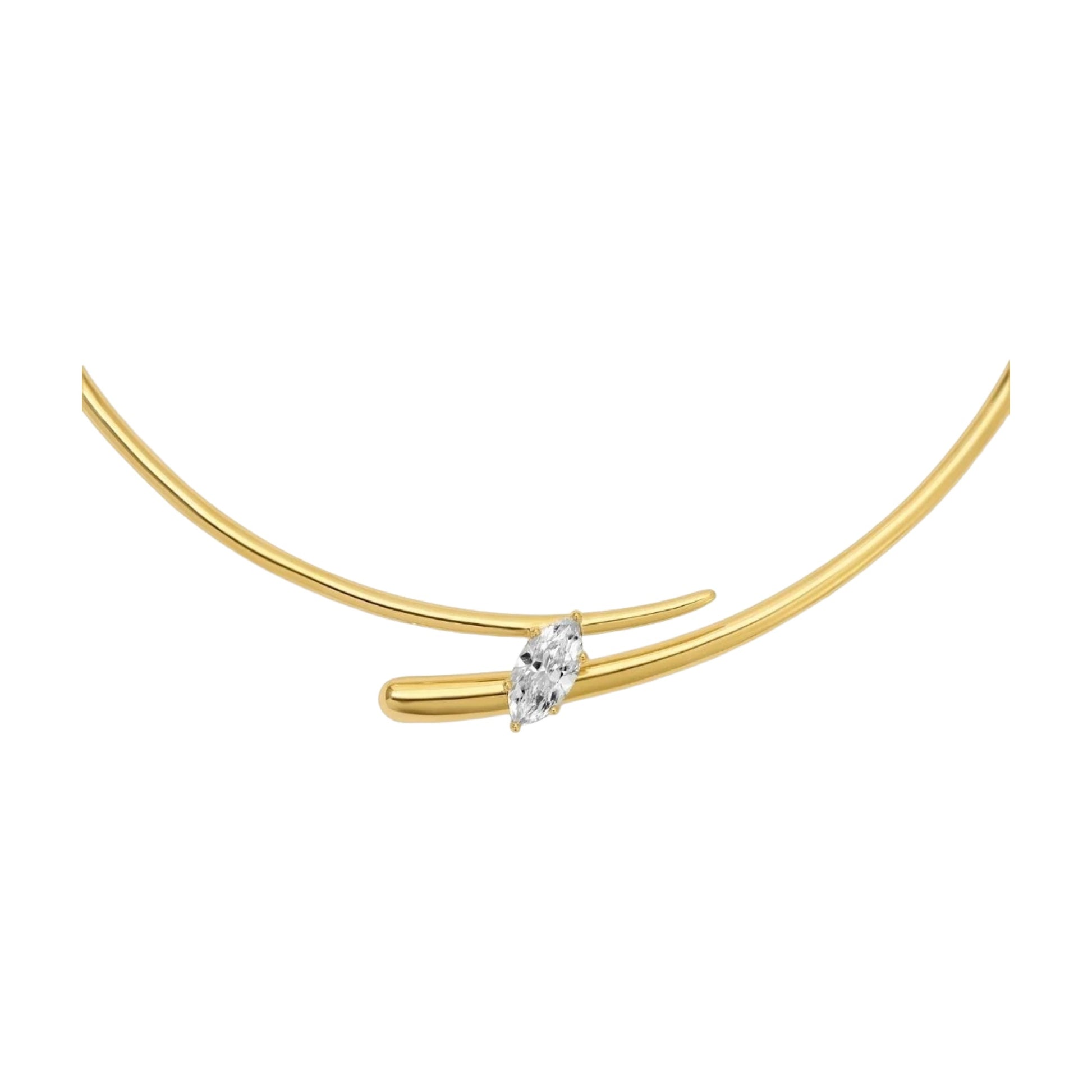 Edelrun 18K Gold Marquise Choker Necklace