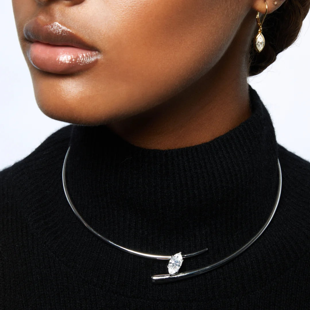 Edelrun 18K Gold Marquise Choker Necklace