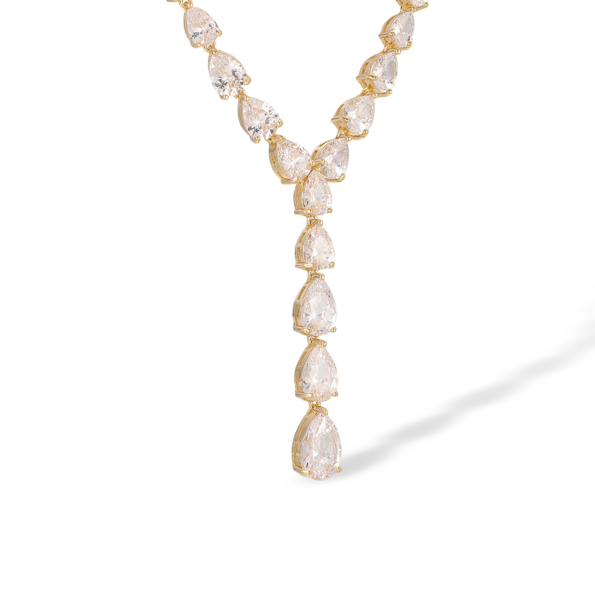 Edeltraud 14K Gold Teardrop Drop Earrings & Necklace Set
