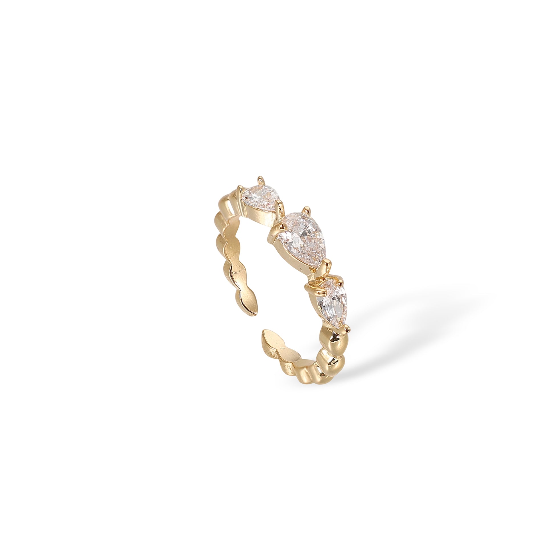 Edeltraud 14K Gold Teardrop Open Ring