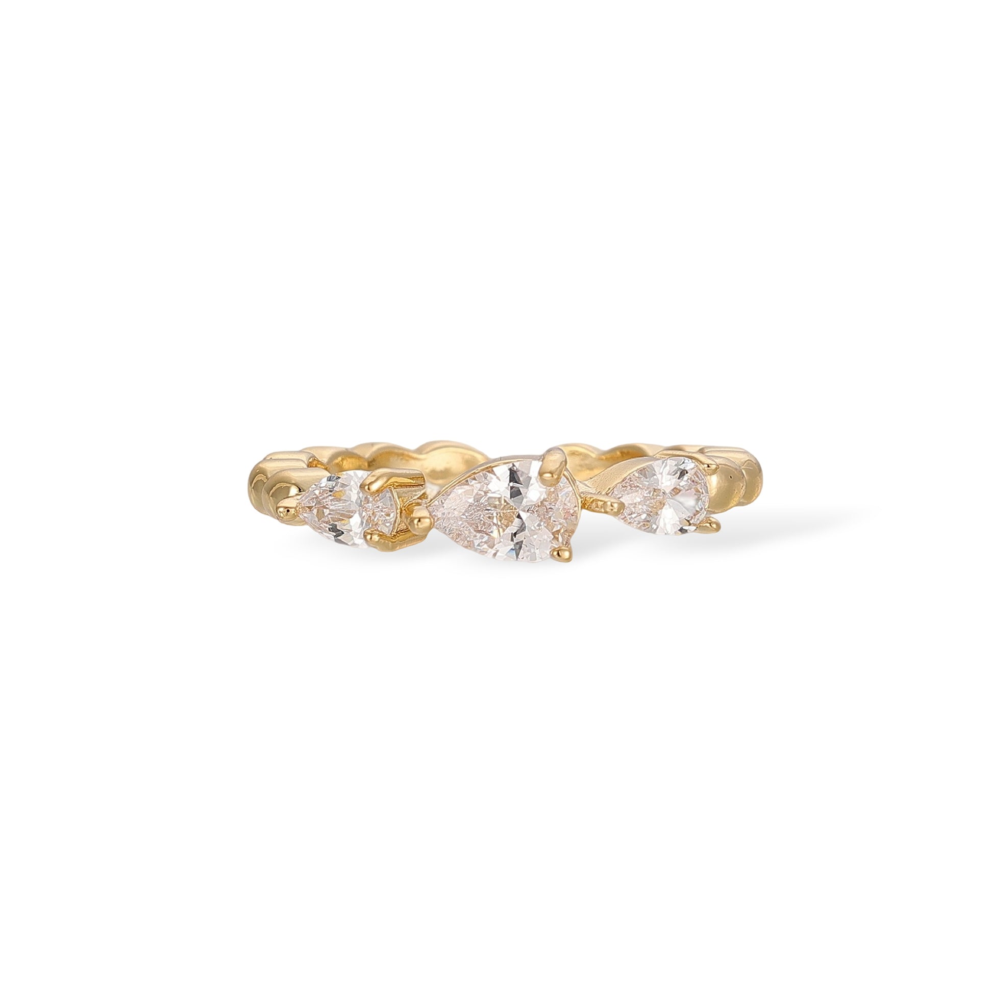 Edeltraud 14K Gold Teardrop Open Ring