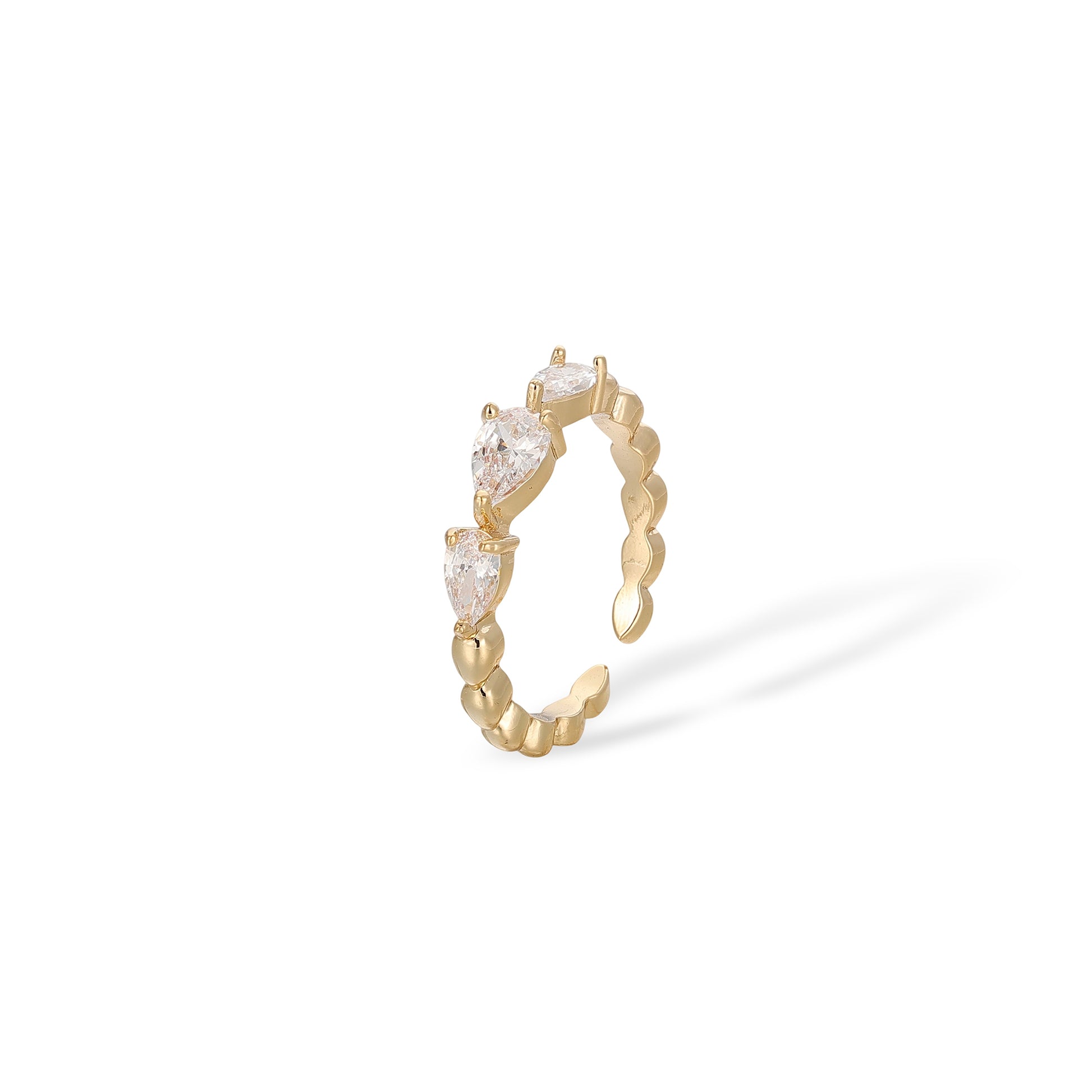 Edeltraud 14K Gold Teardrop Open Ring