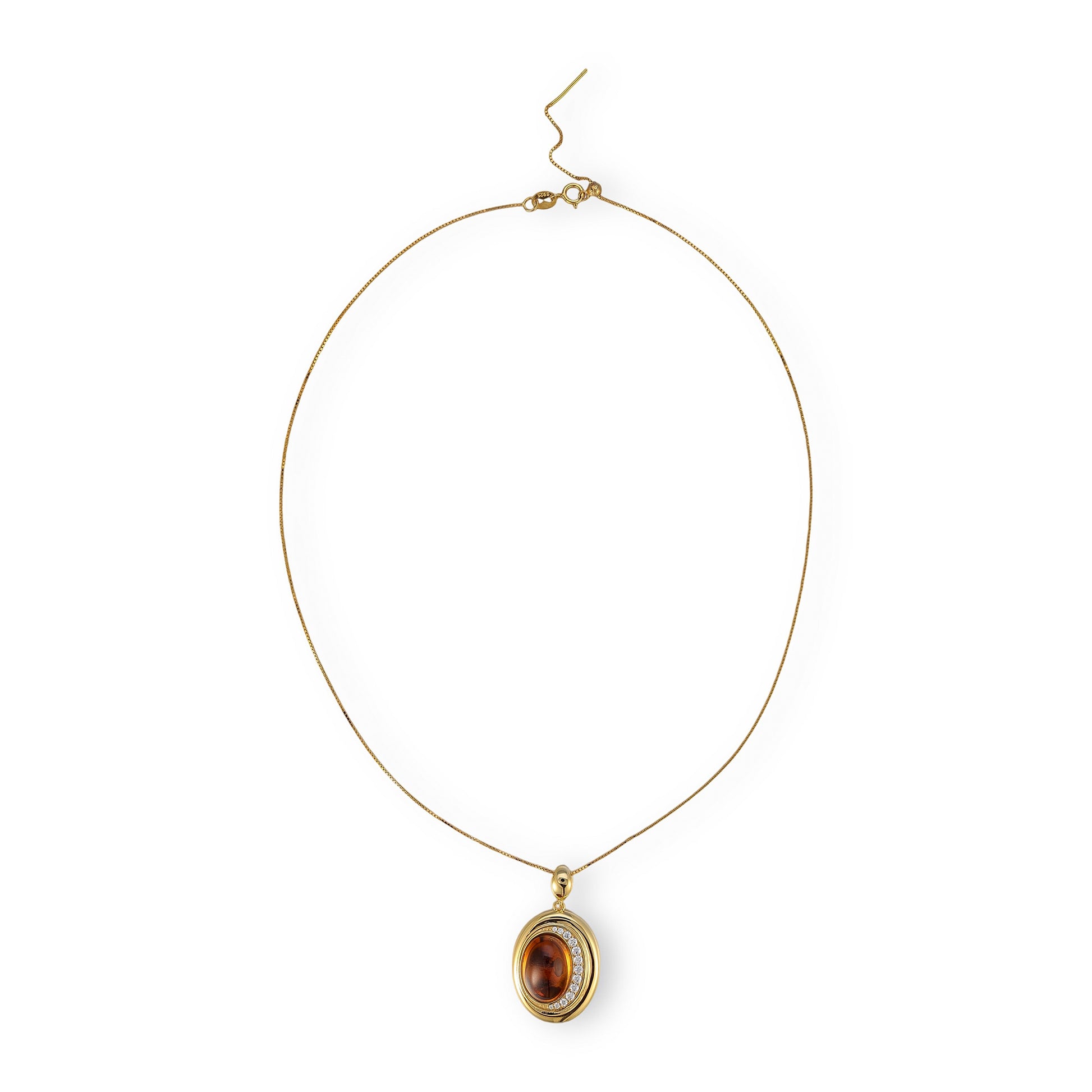 Edelwina 14K Gold Oval Citrine Necklace