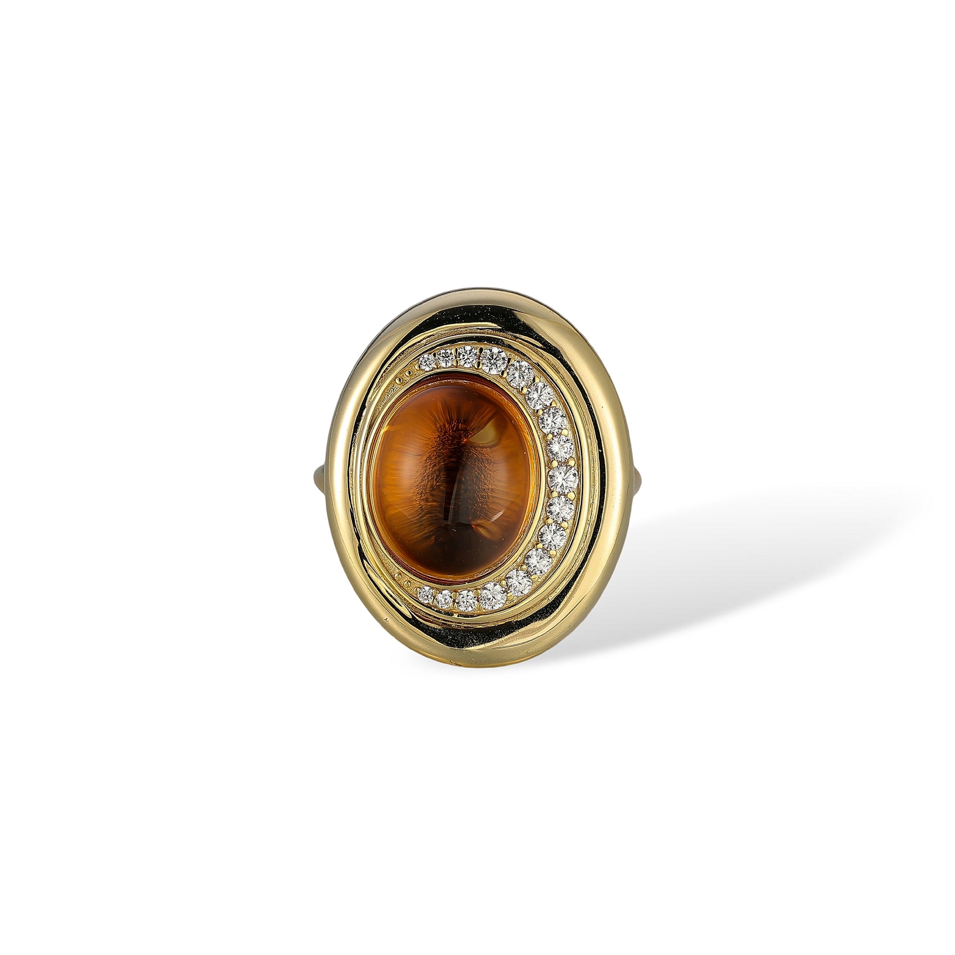 Edelwina 14K Gold Oval Citrine Open Ring
