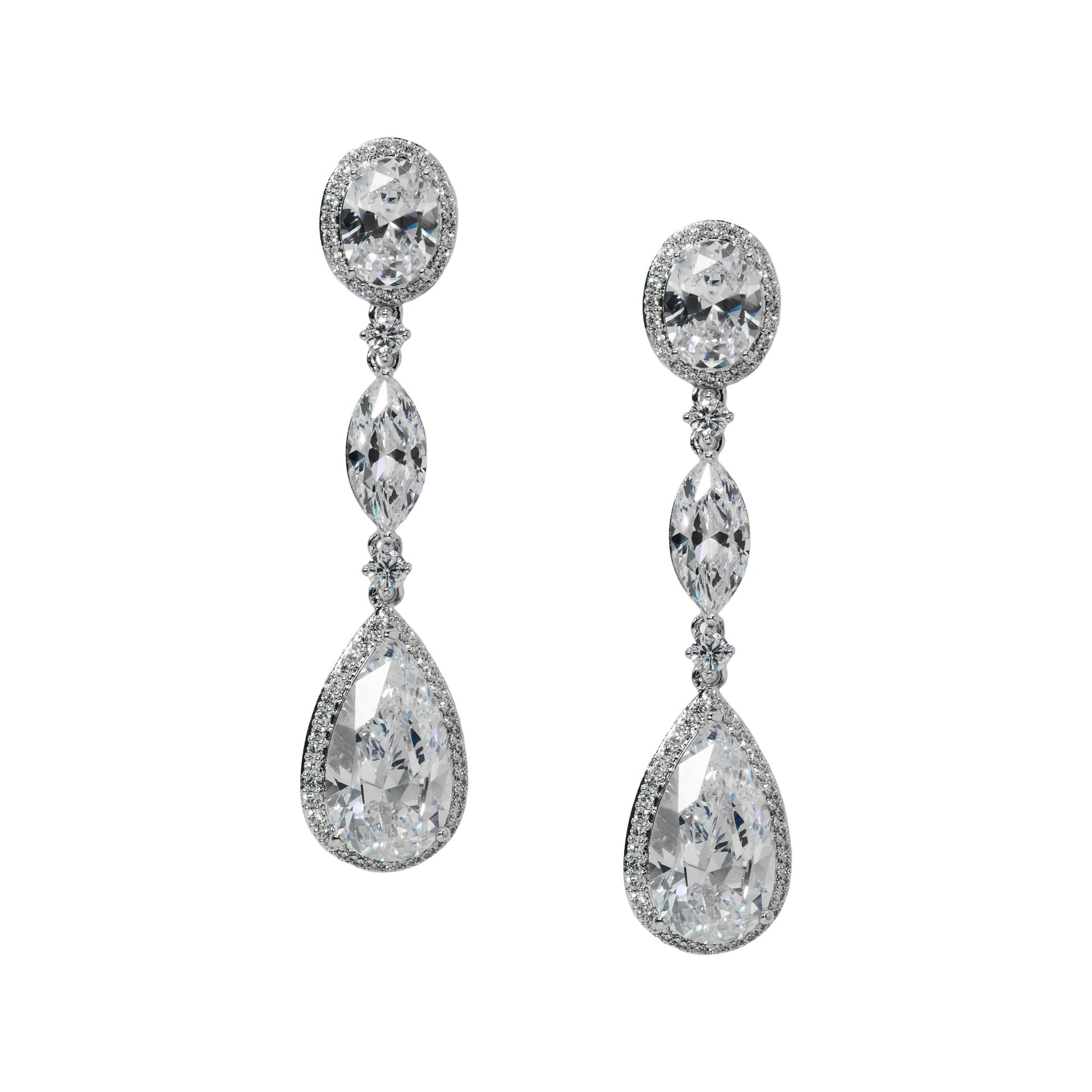 Églantine White Teardrop Drop Earrings
