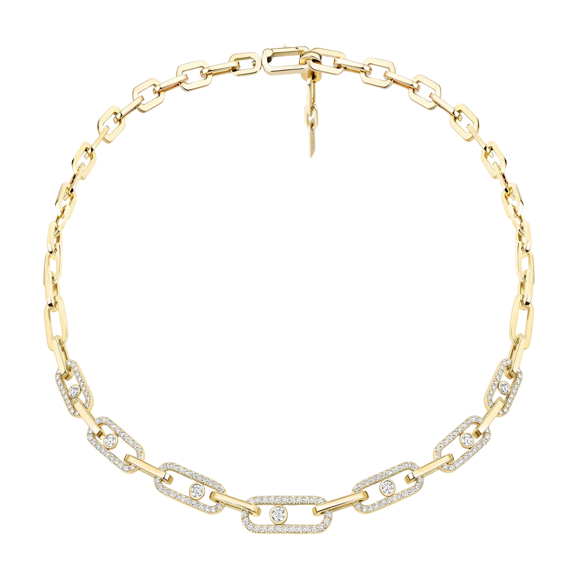 Eileen 14K Gold Rectangular Link Necklace