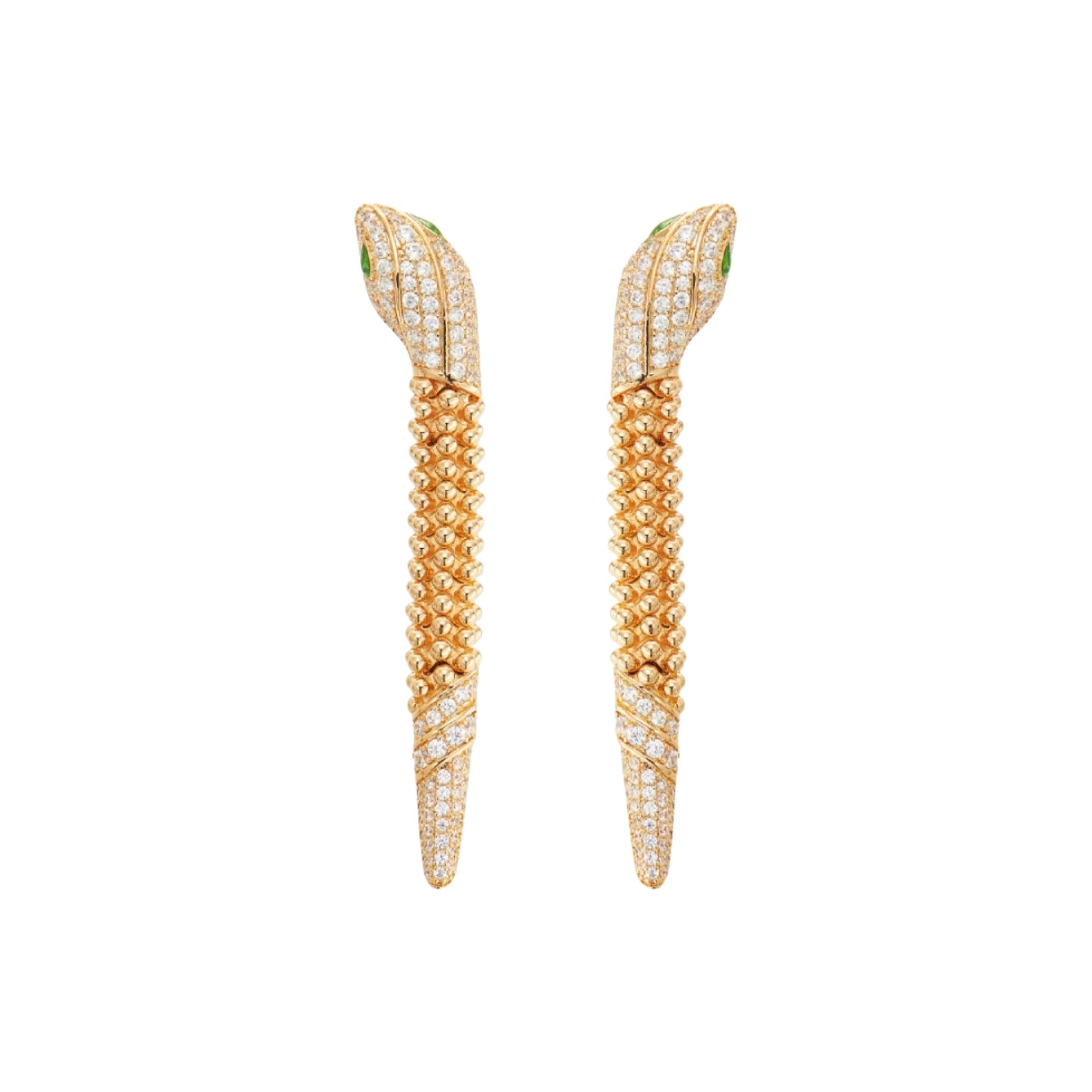 Eilrun 14K Champagne Gold Snake Earrings