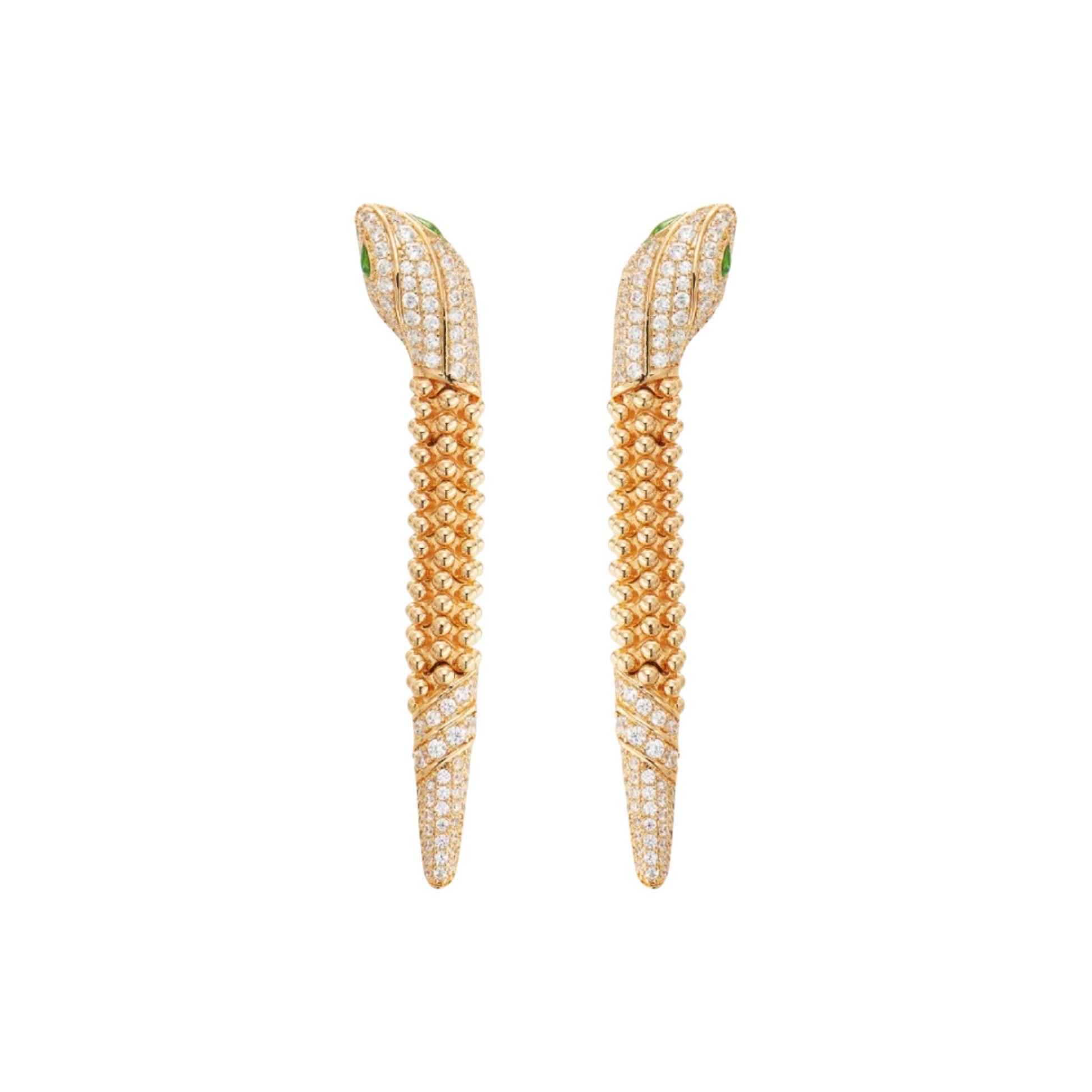 Eilrun 14K Champagne Gold Snake Earrings
