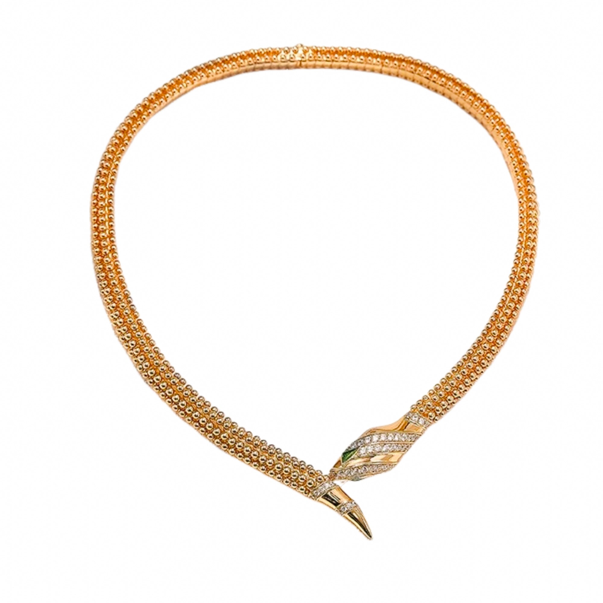 Eilrun 14K Champagne Gold Snake Necklace
