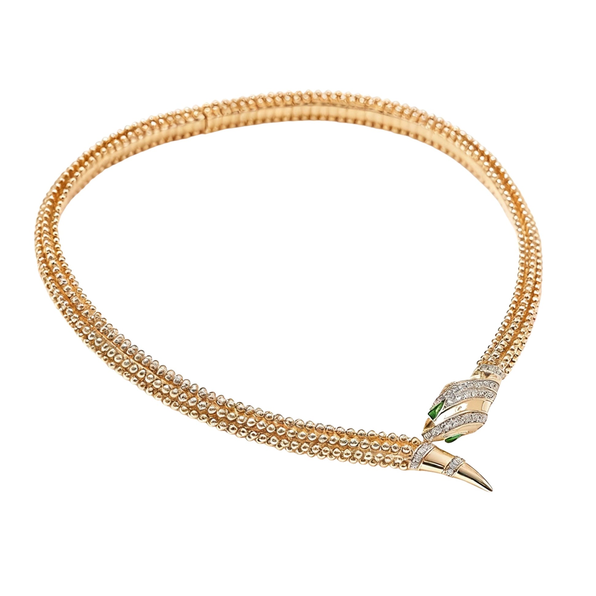 Eilrun 14K Champagne Gold Snake Necklace