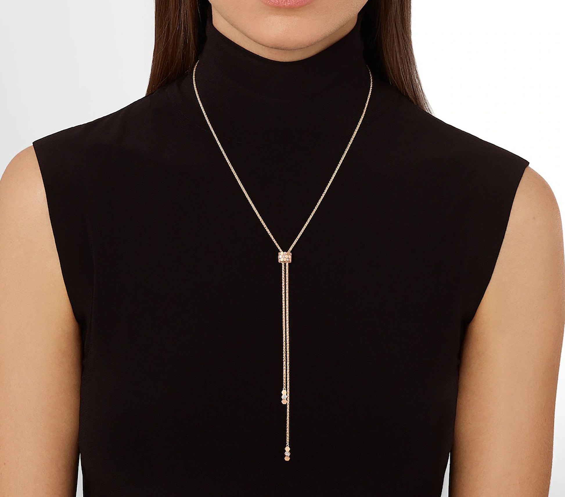 Elflind 14K Gold Hexagonal Honeycomb Necklace