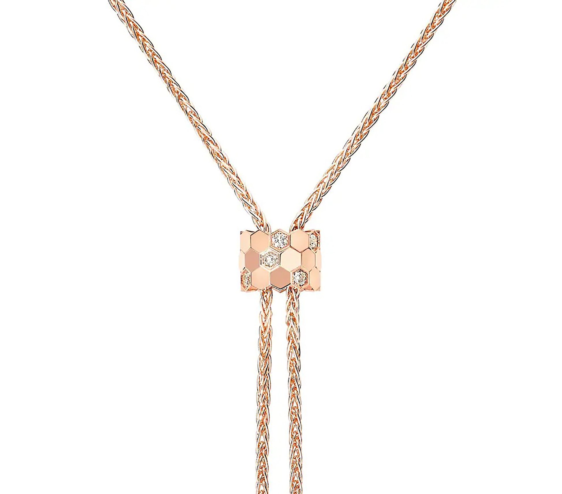 Elflind 14K Gold Hexagonal Honeycomb Necklace