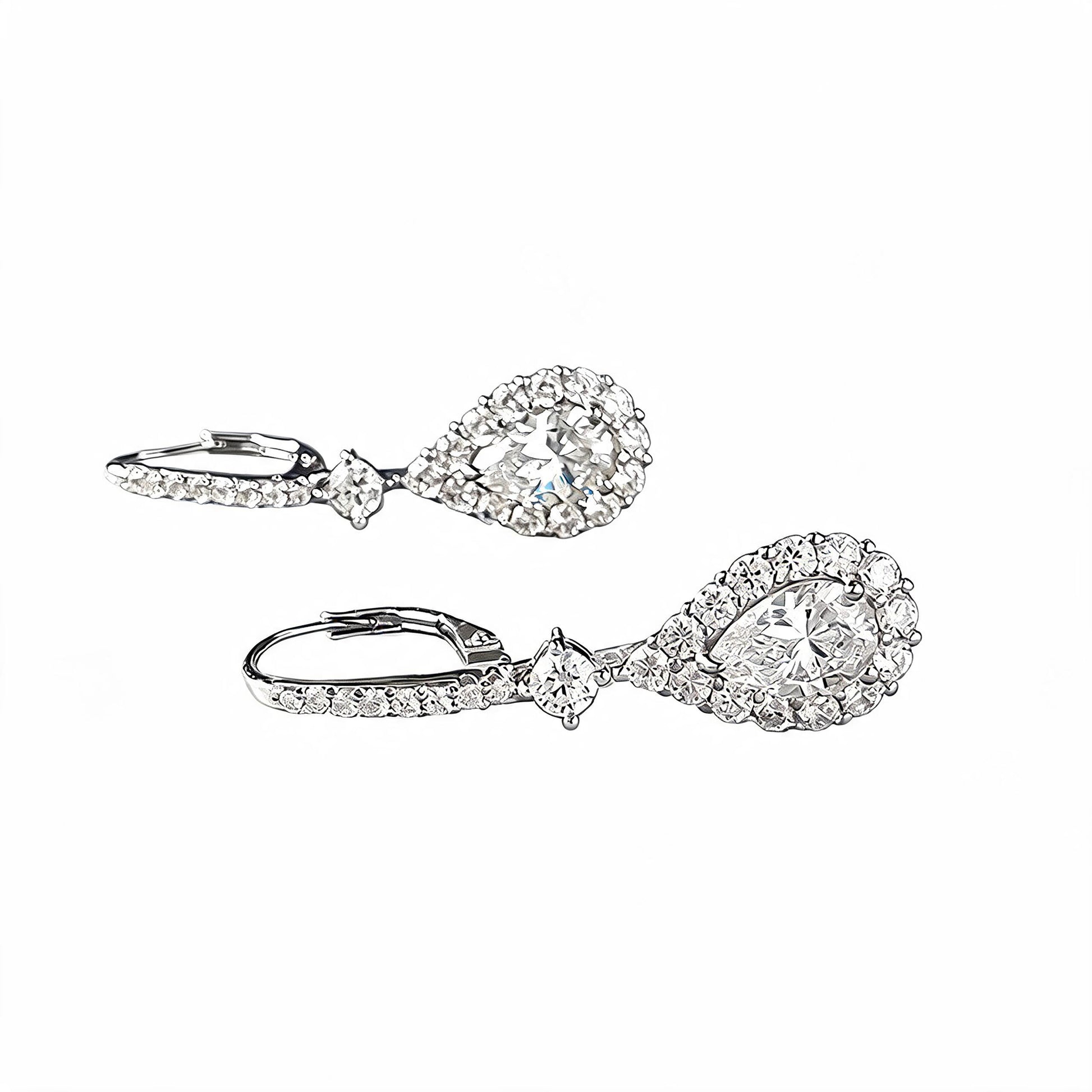 Elhild White Teardrop Earrings