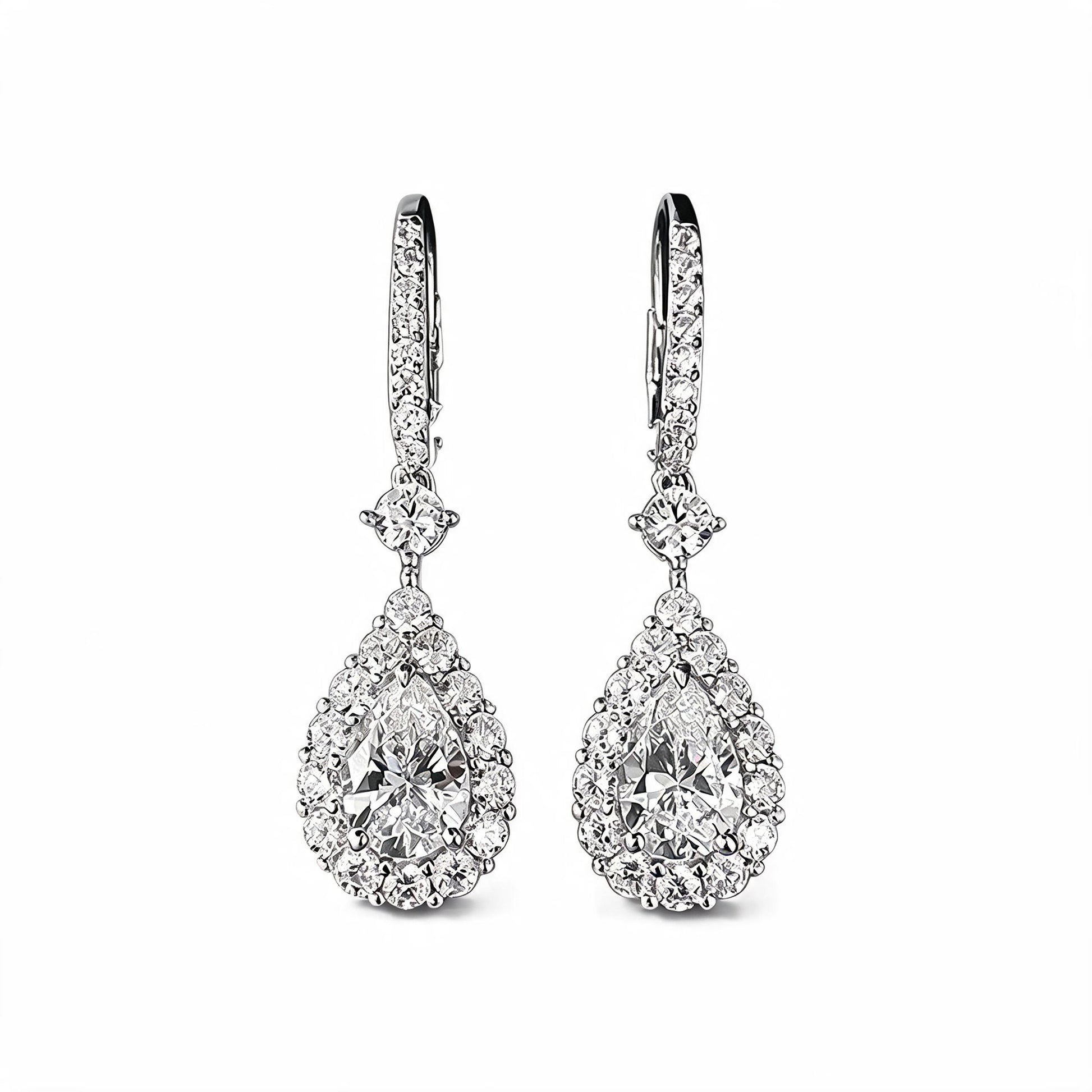 Elhild White Teardrop Earrings