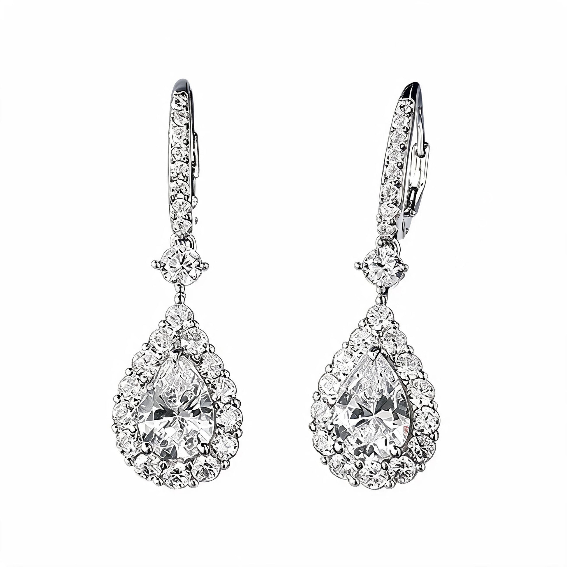 Elhild White Teardrop Earrings