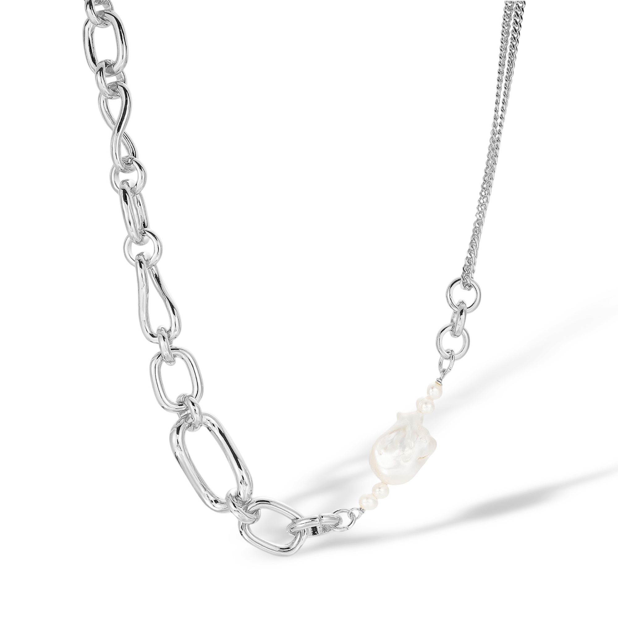 Elisa 18K Gold Asymmetric Baroque Pearl Necklace