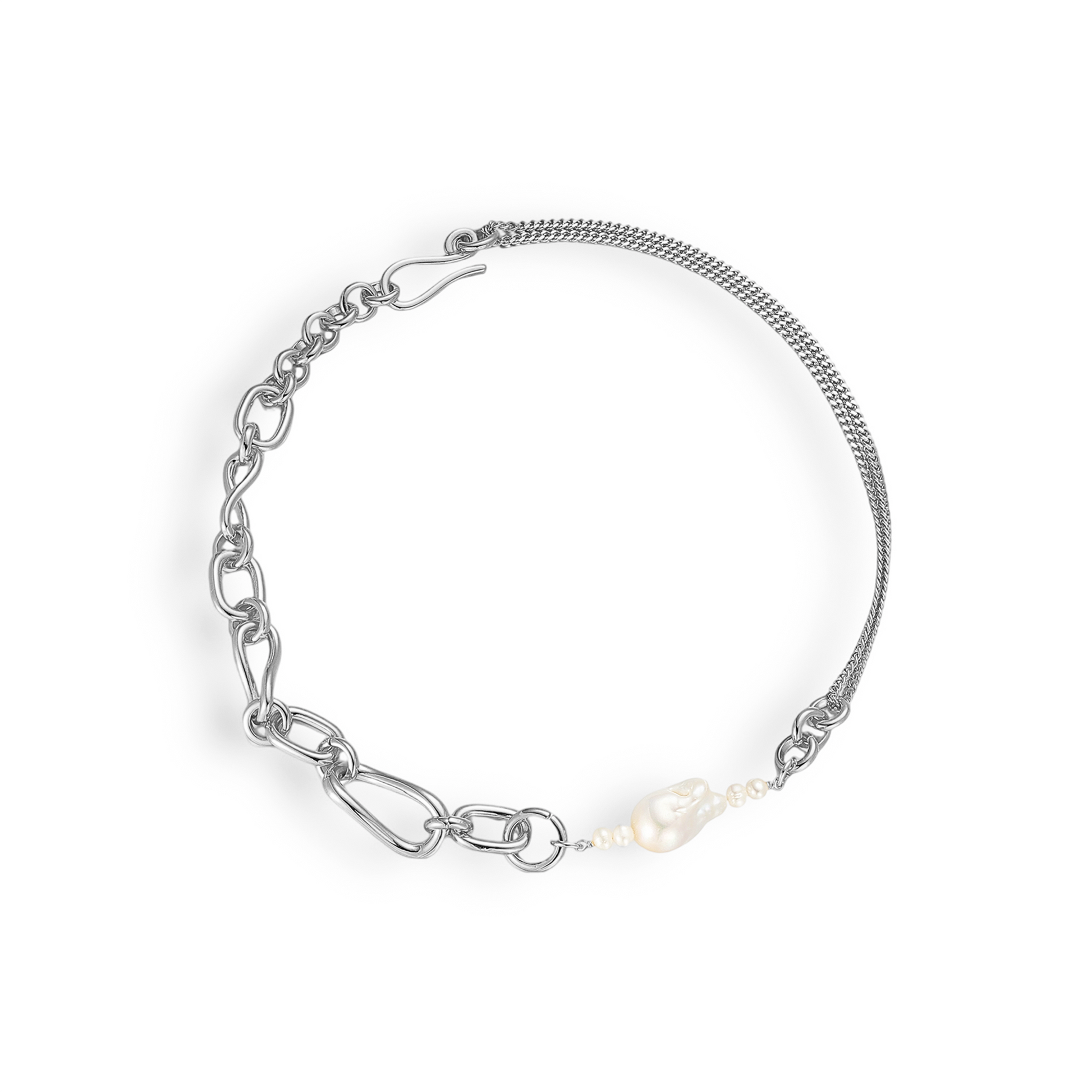 Elisa 18K Gold Asymmetric Baroque Pearl Necklace