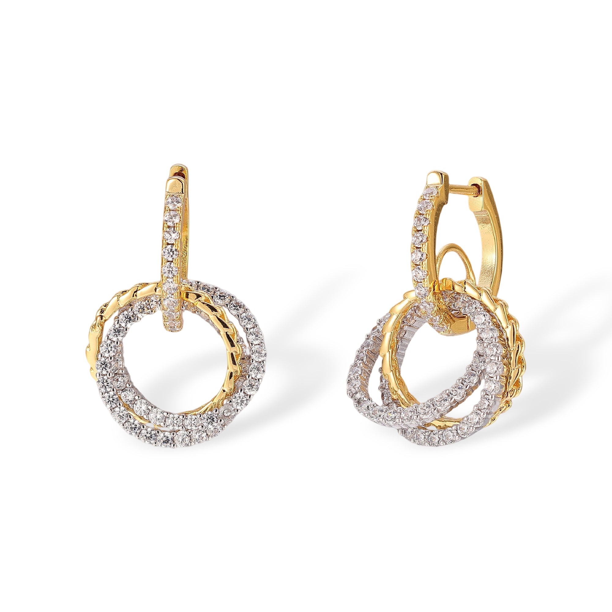 Ellen 14K Gold Stacked Circle Earrings