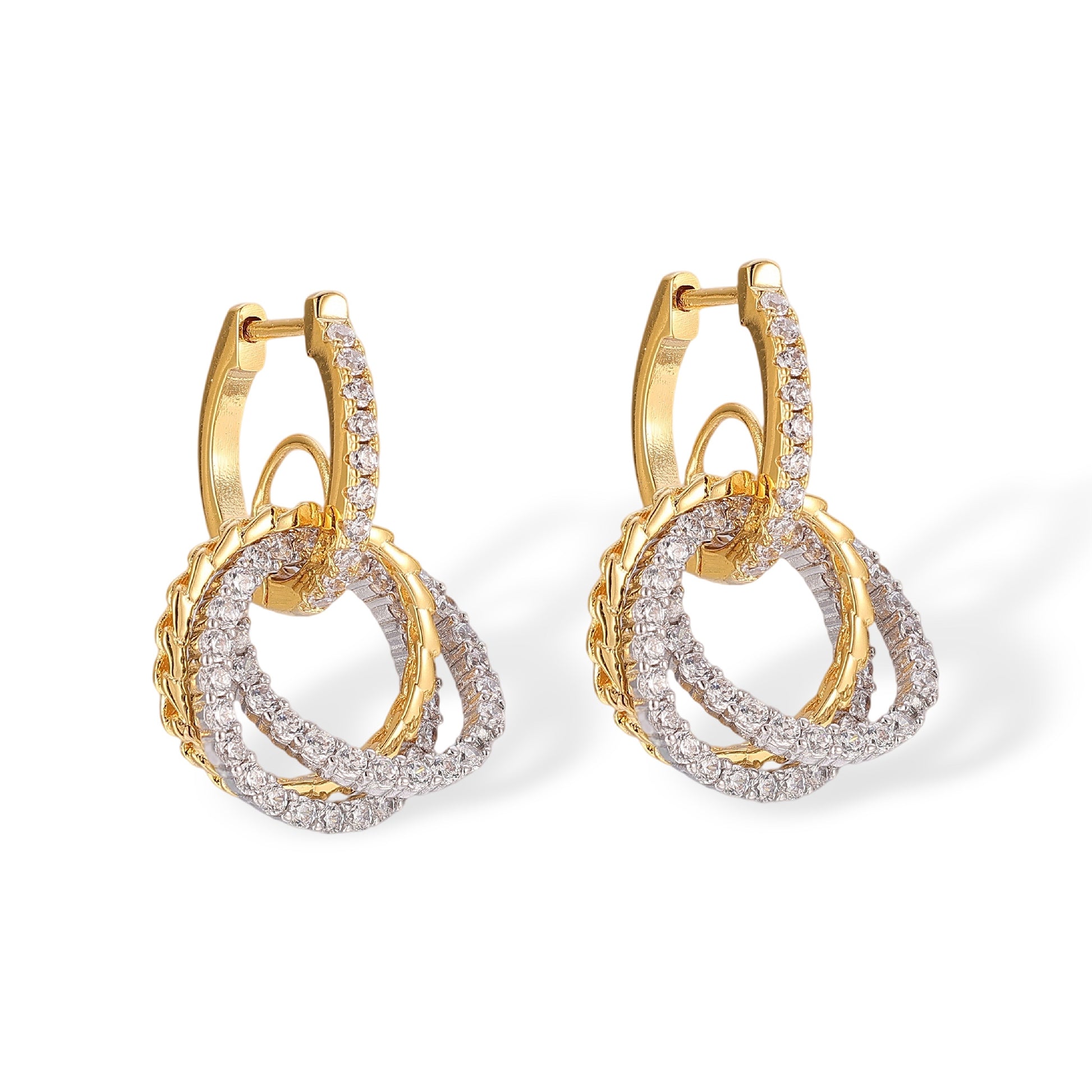 Ellen 14K Gold Stacked Circle Earrings