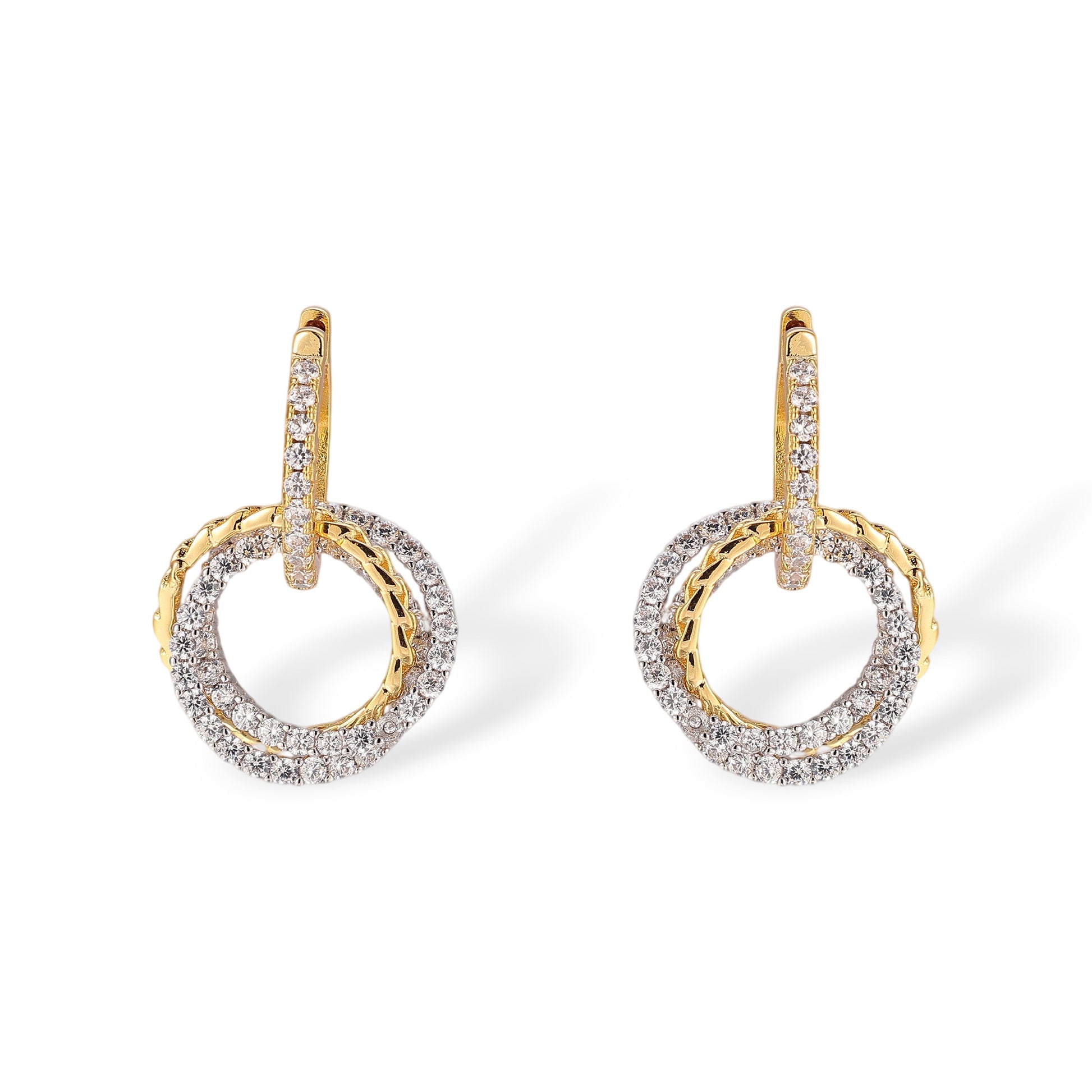Ellen 14K Gold Stacked Circle Earrings