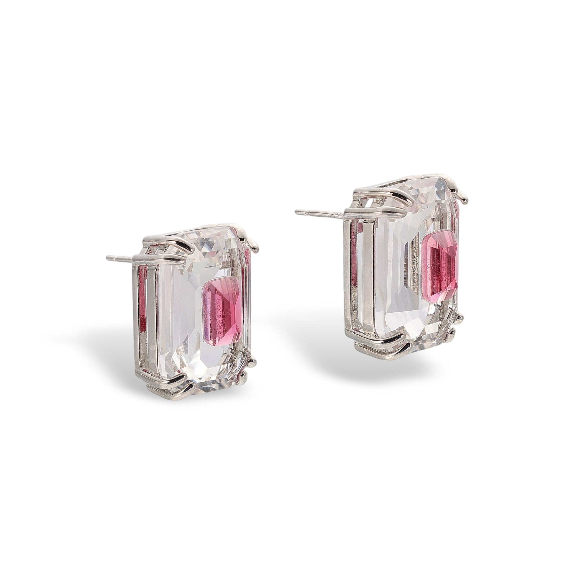 Elsgunde Multicolor Rectangular Stud Earrings & Necklace Set