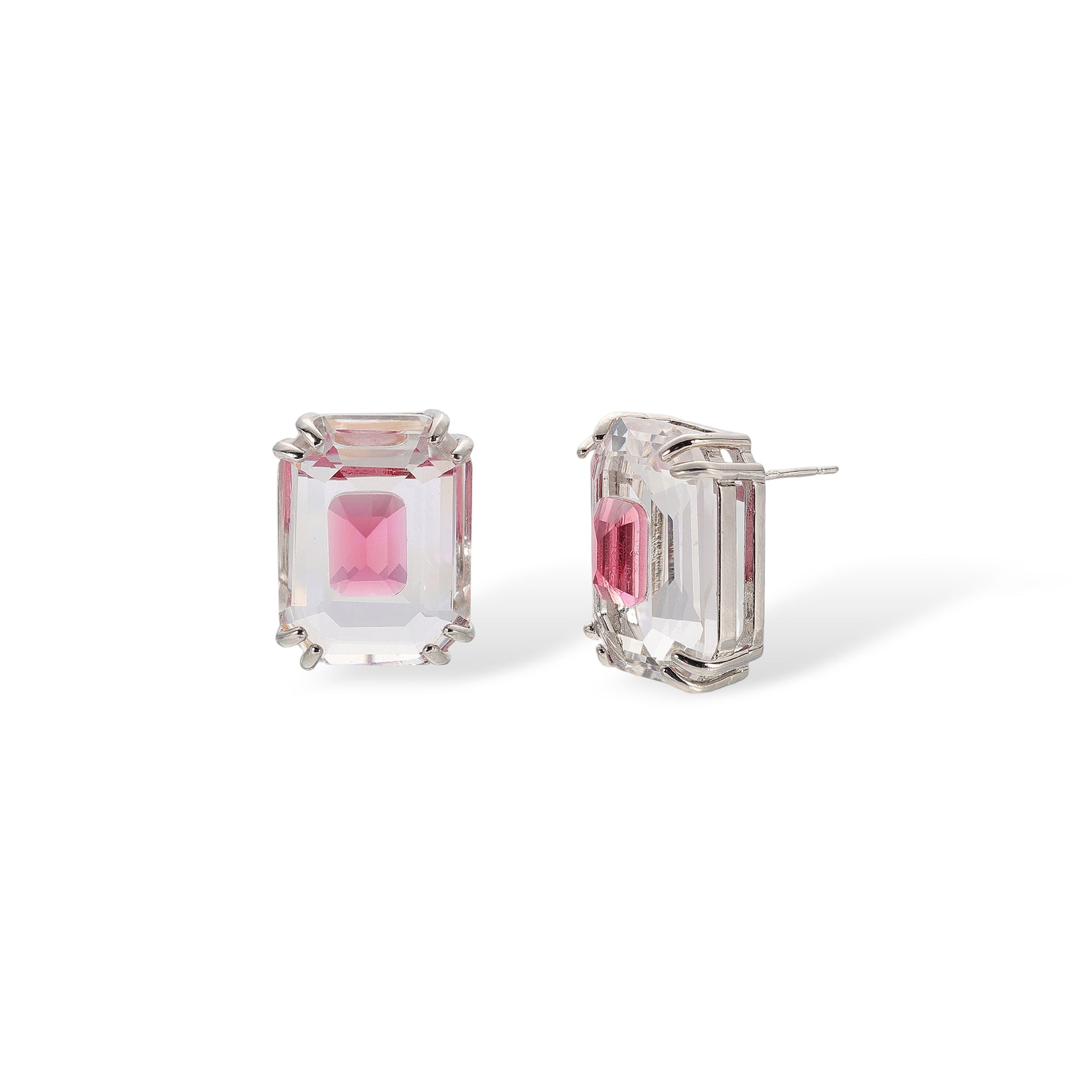 Elsgunde Multicolor Rectangular Stud Earrings & Necklace Set