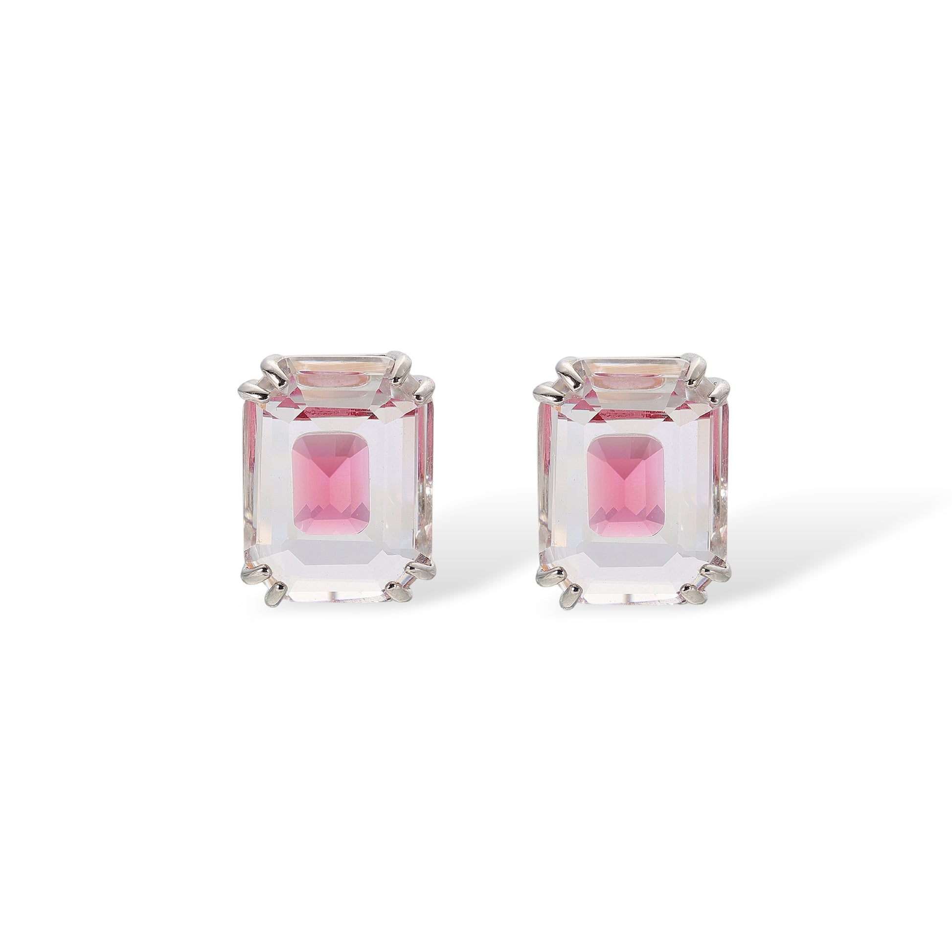 Elsgunde Multicolor Rectangular Stud Earrings & Necklace Set