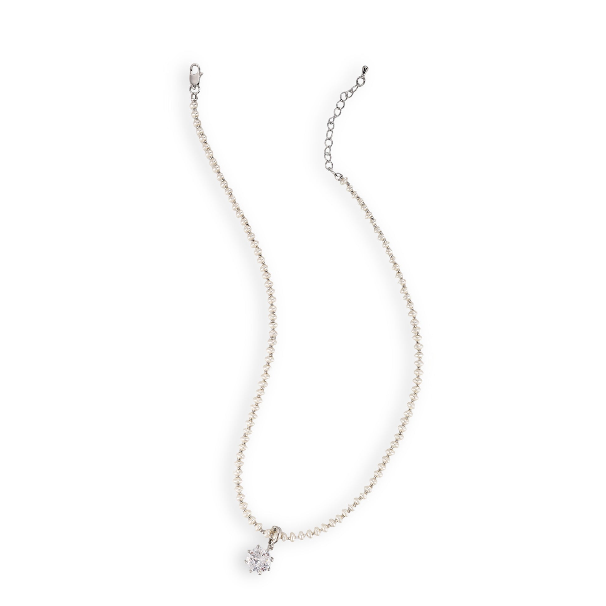 Elshilde White Pearl Round Necklace