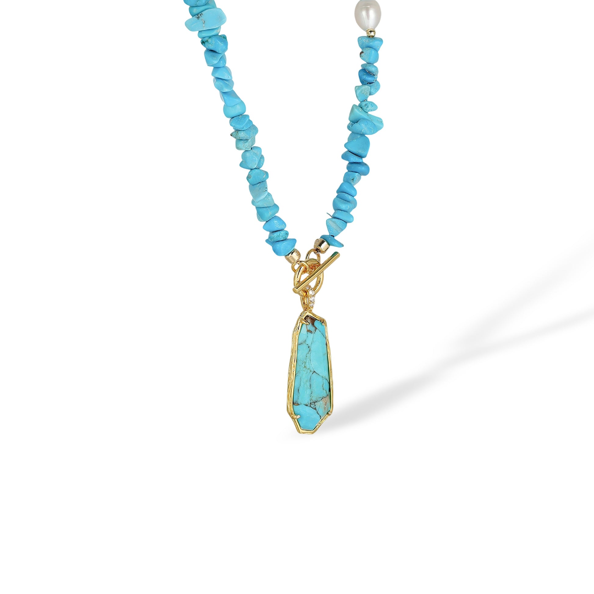 Elsmina Irregular Natural Stone Pearl Necklace