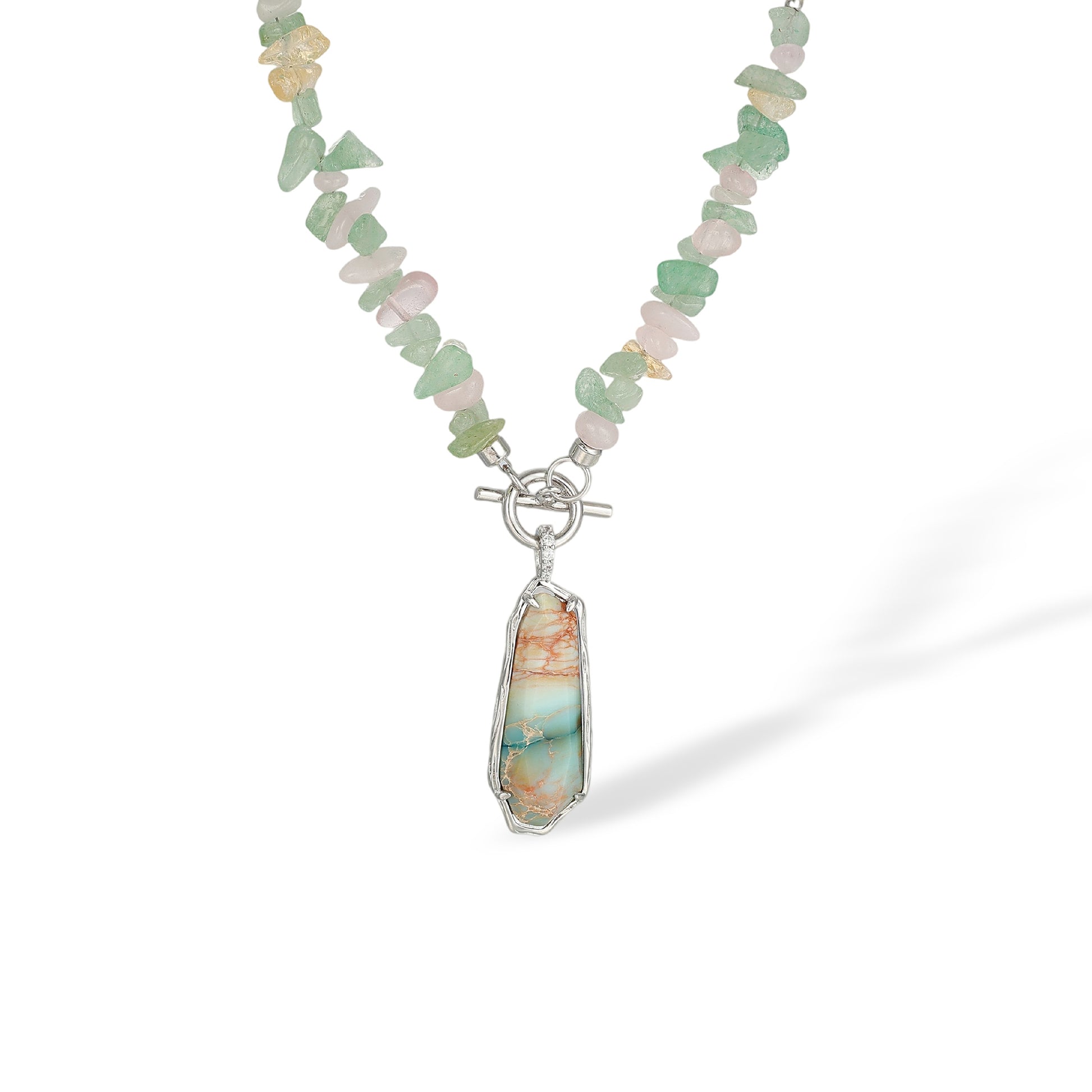 Elsmina Irregular Natural Stone Pearl Necklace