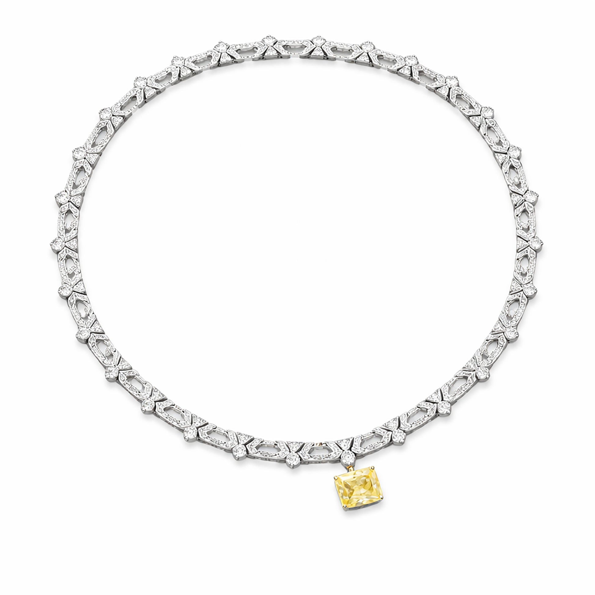 Elsrada Yellow Square Choker Necklace