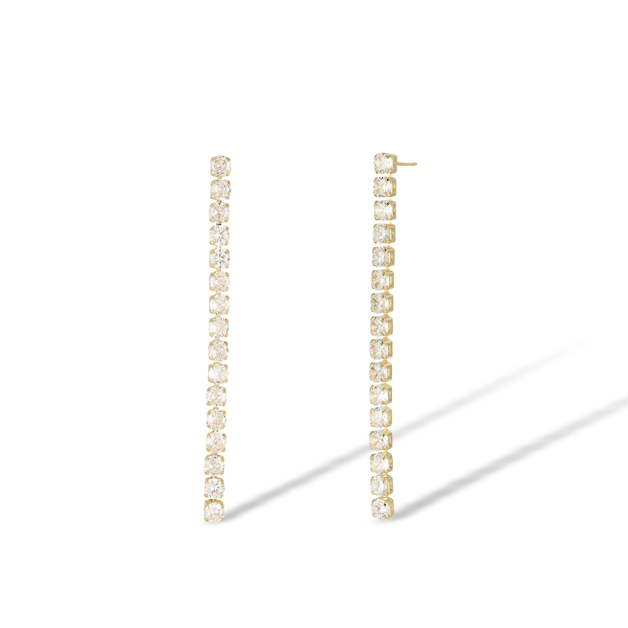 Elswind 14K Gold Square Drop Earrings