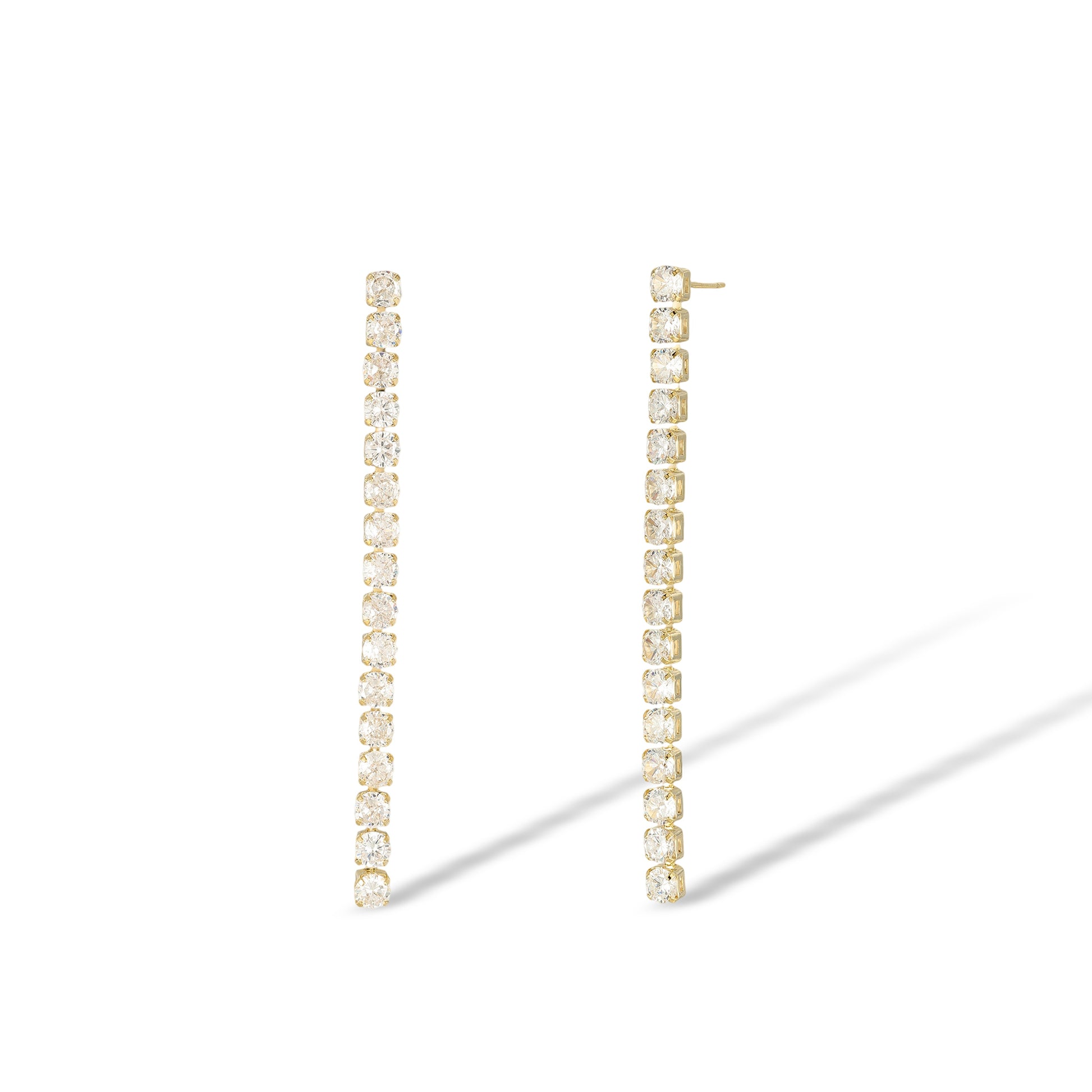 Elswind 14K Gold Square Drop Earrings