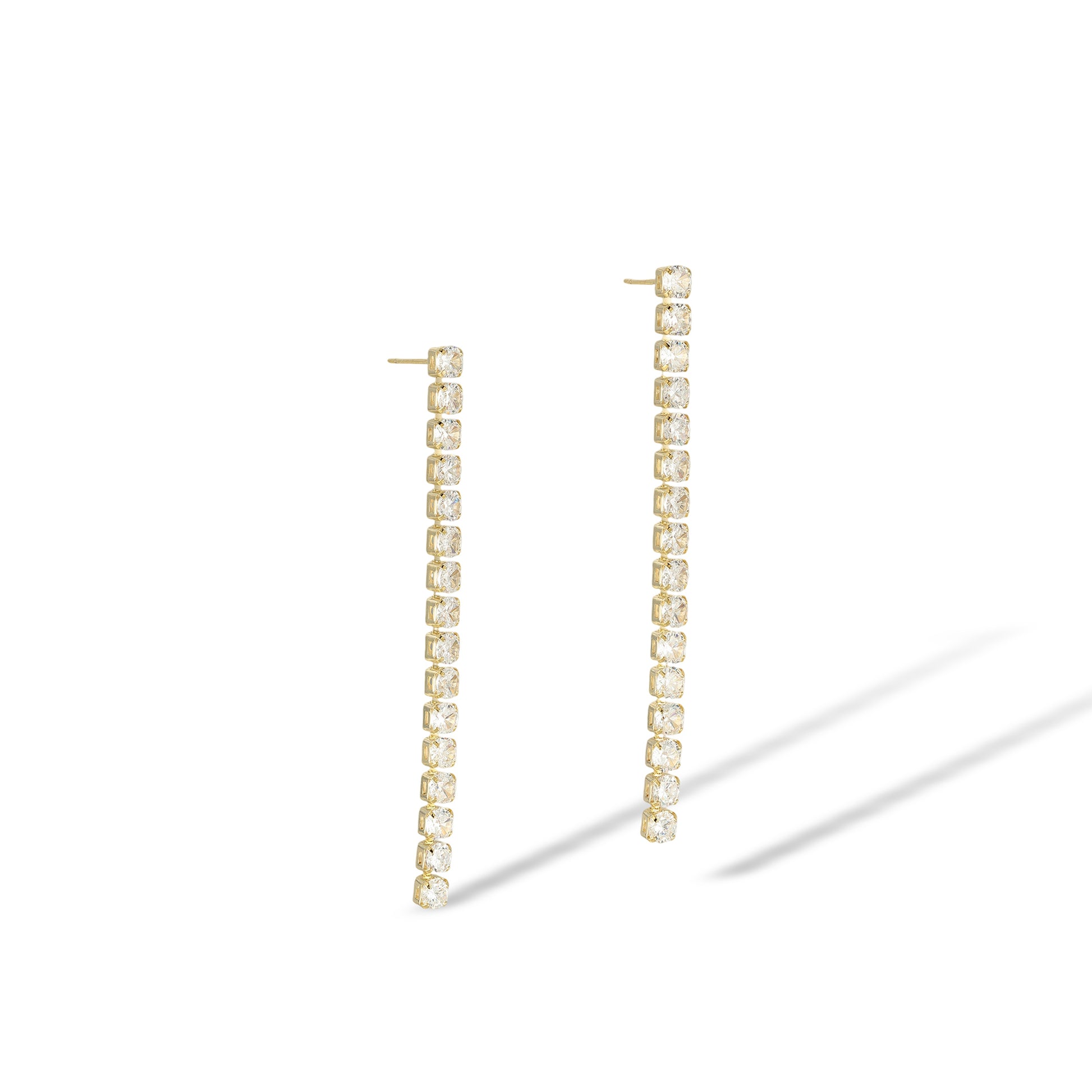 Elswind 14K Gold Square Drop Earrings