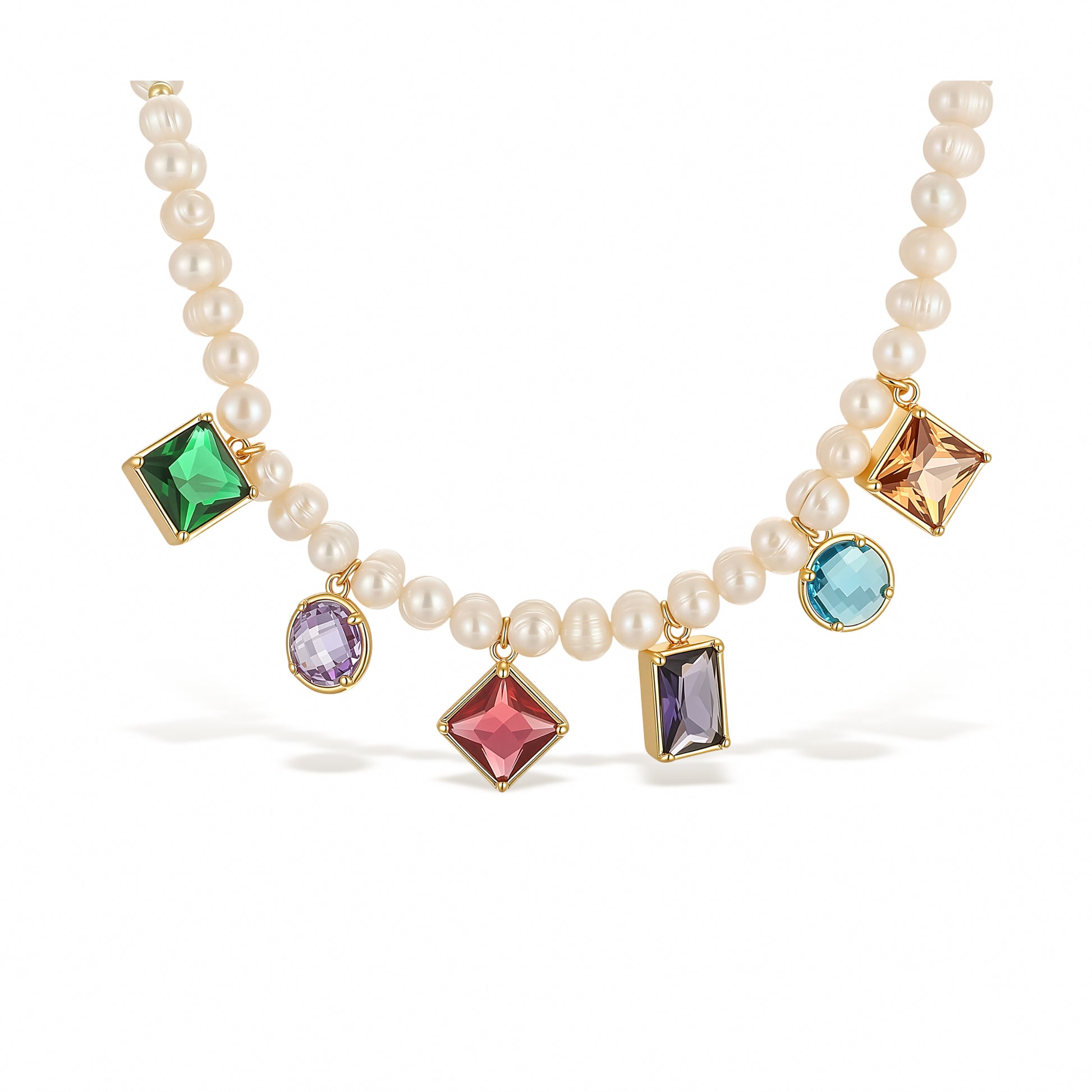 Emblème de grâce White Pearl Necklace