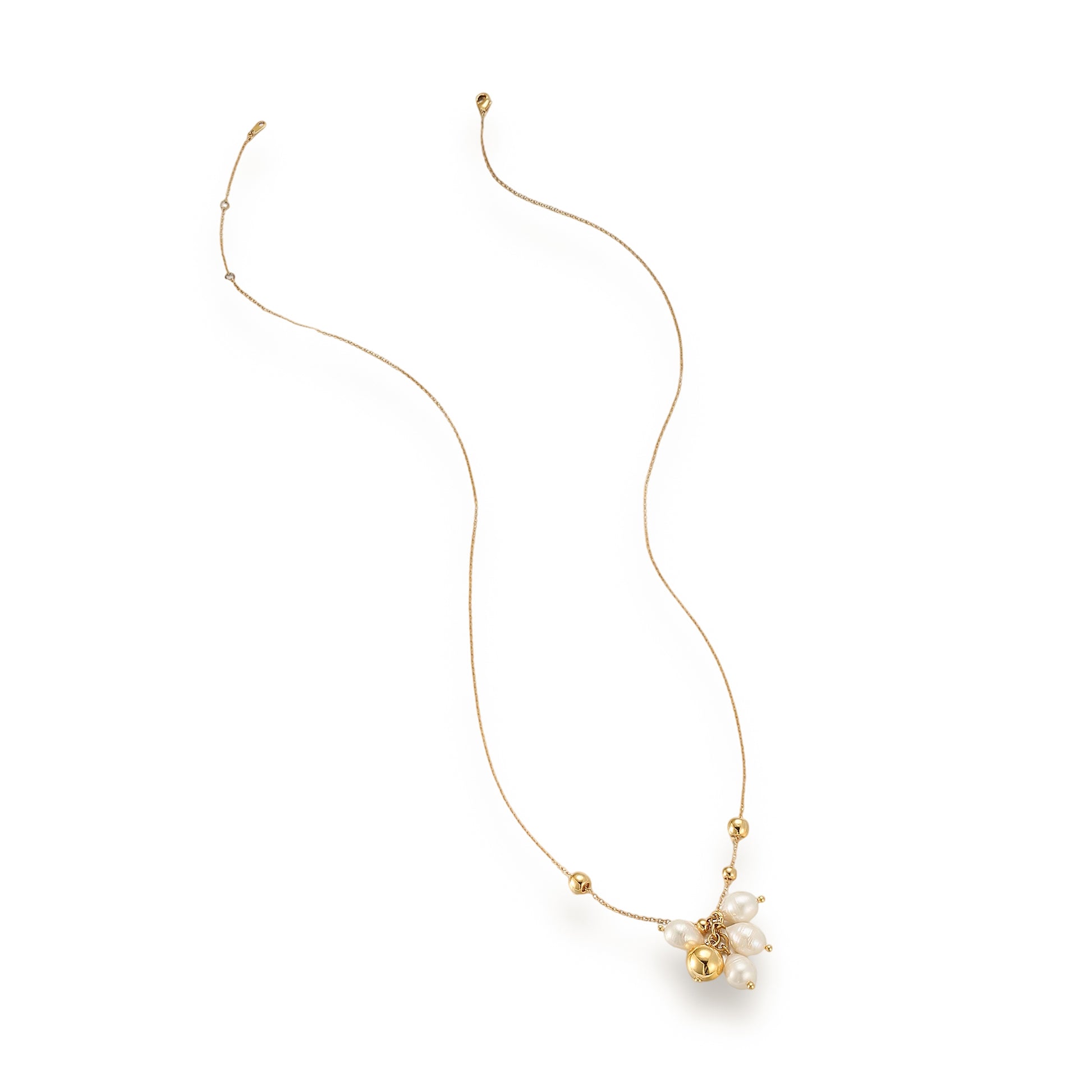 Emely 14K Gold Pearl Sphere Cluster Necklace