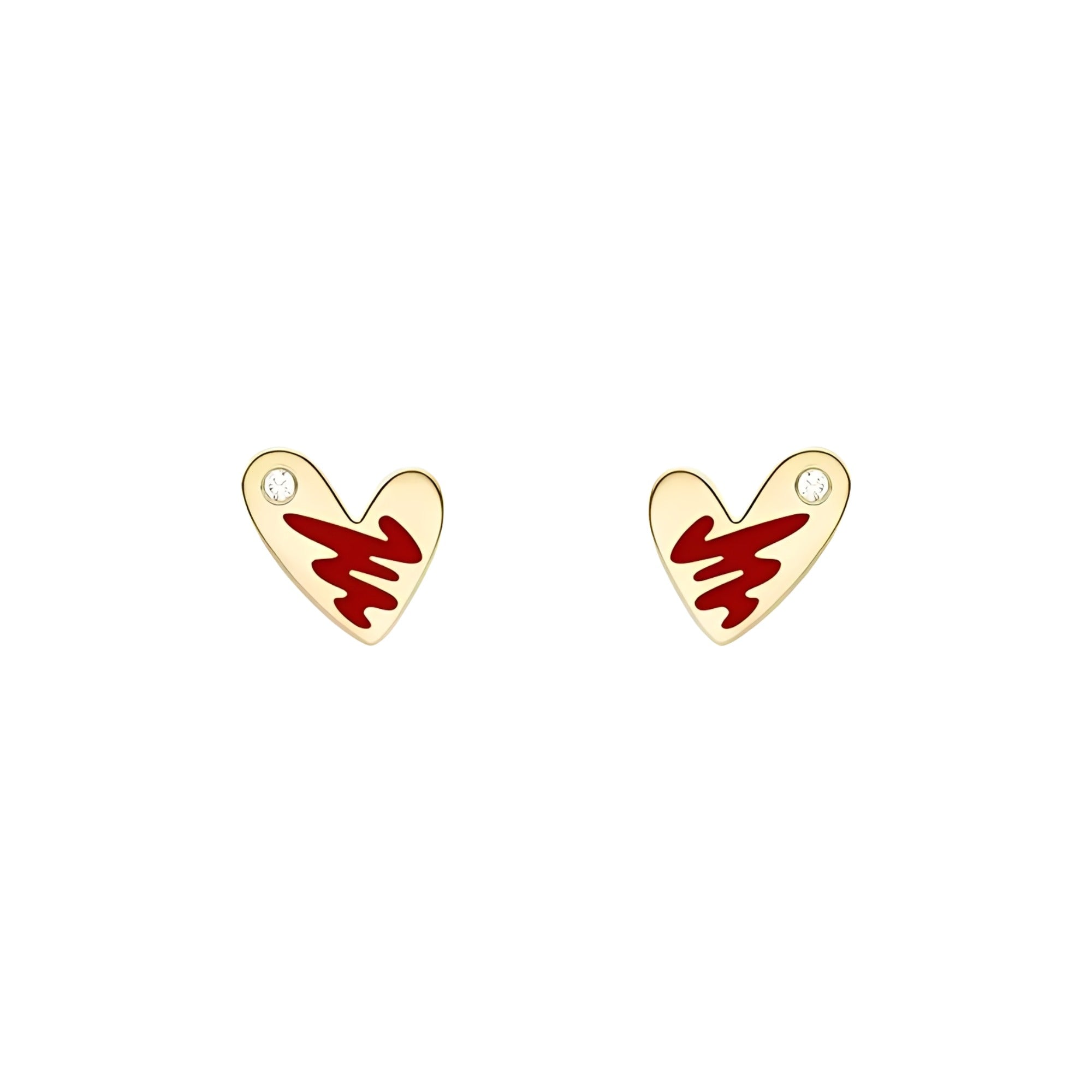 Émilie Red Heart Stud Earrings