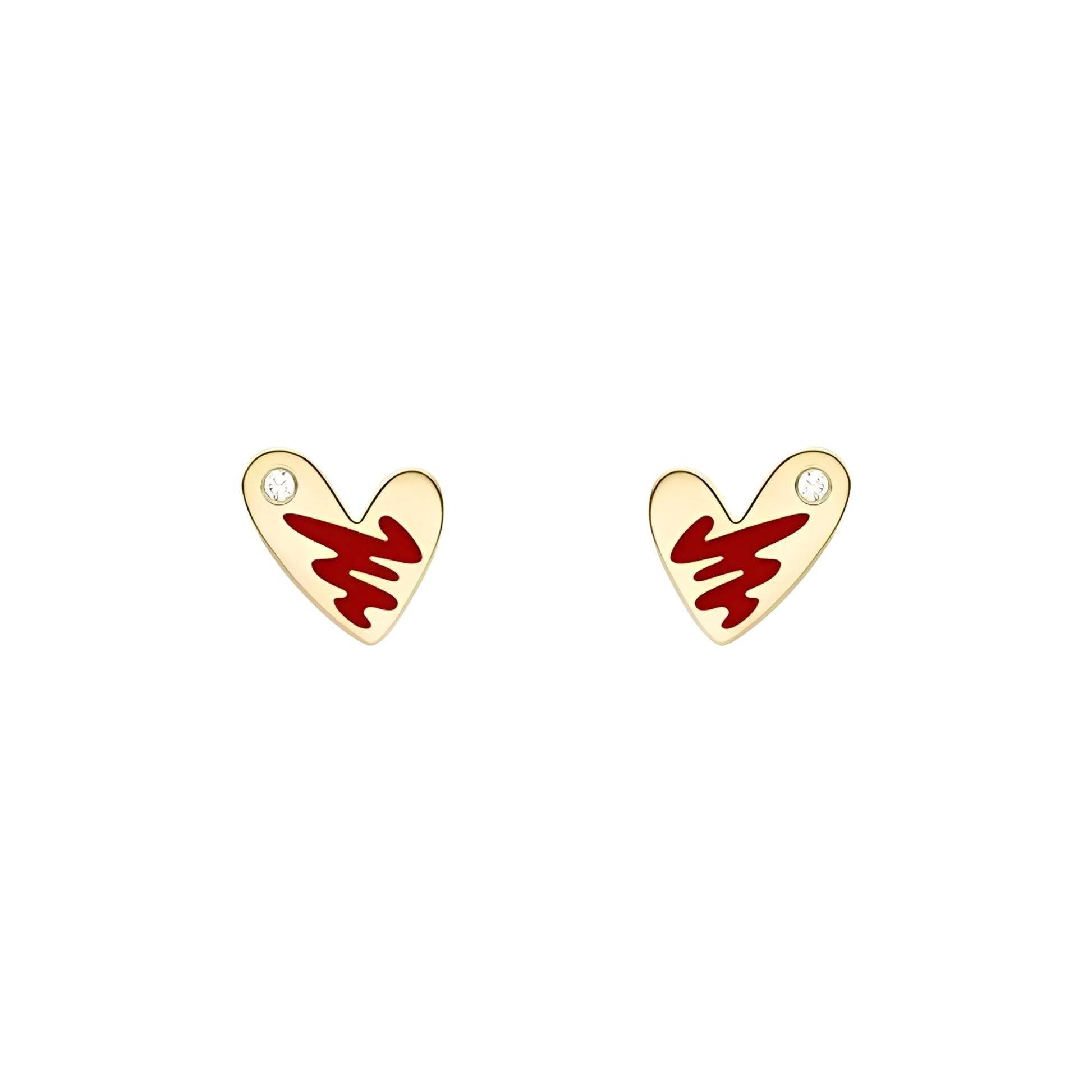 Émilie Red Heart Stud Earrings