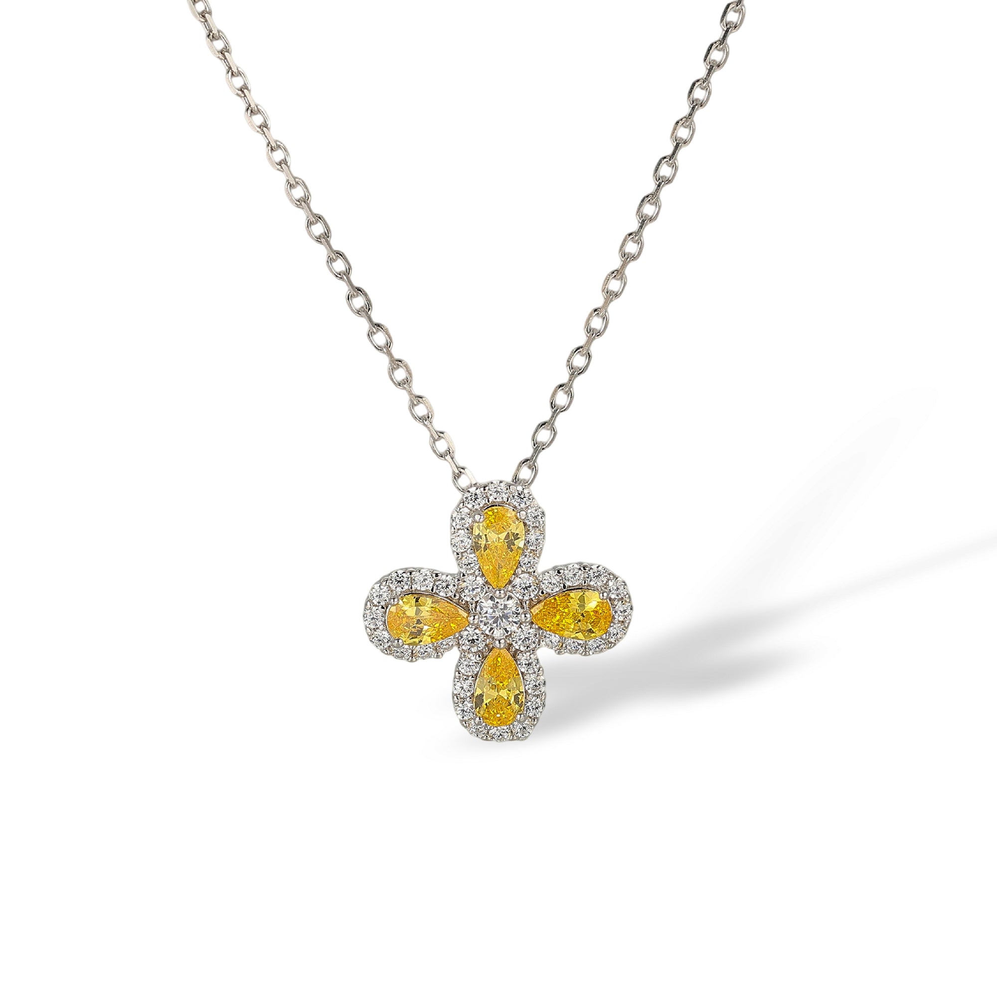 Émiline Yellow Trèfle Necklace