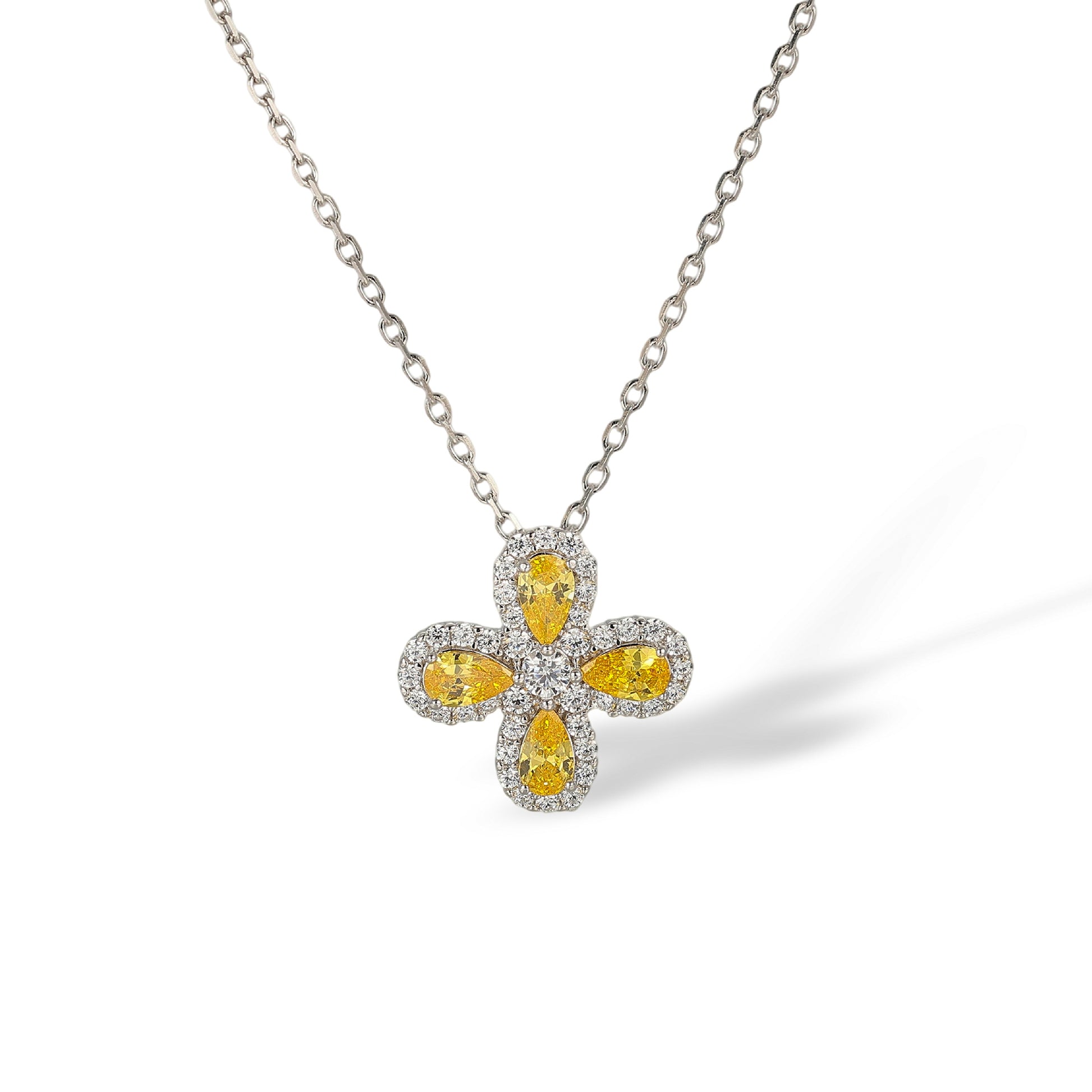 Émiline Yellow Trèfle Necklace