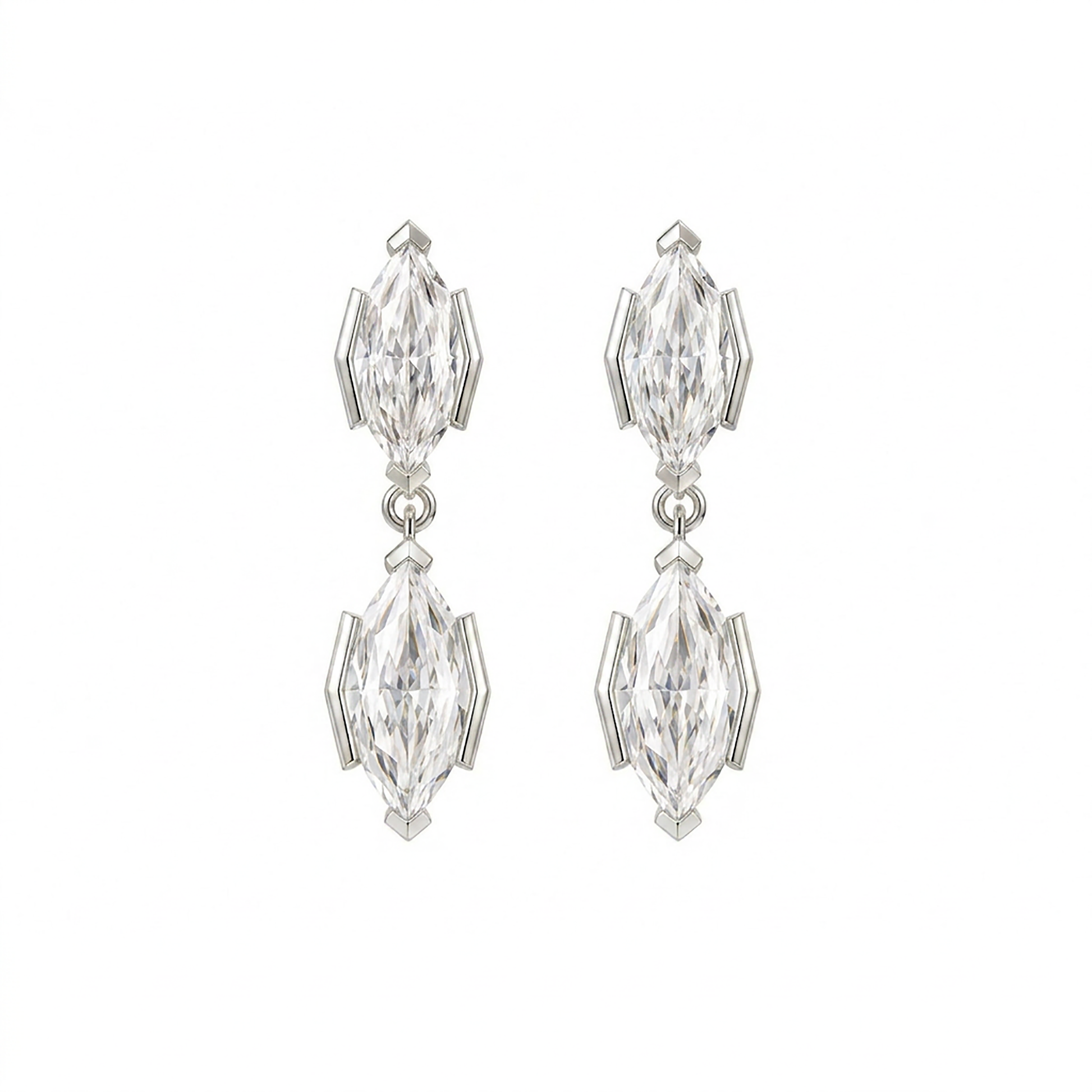 Émodie 14K Gold Marquise Moissanite Drop Earrings