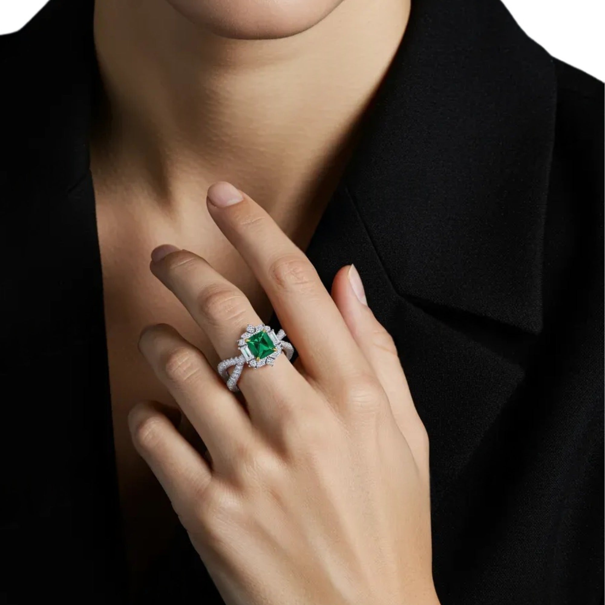 Éoleine Green Square Ring