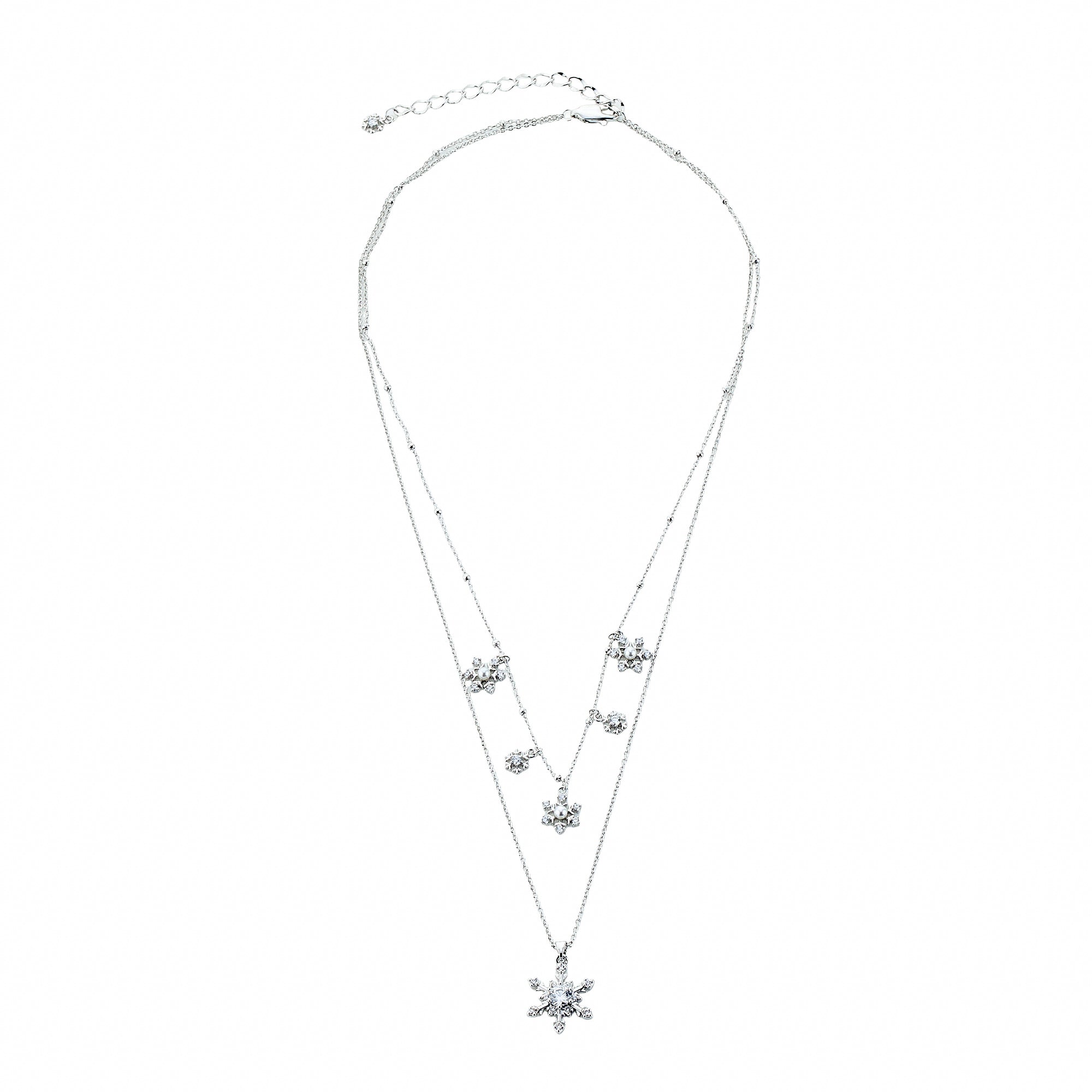 Épanoui White Snowflake Layer Necklace
