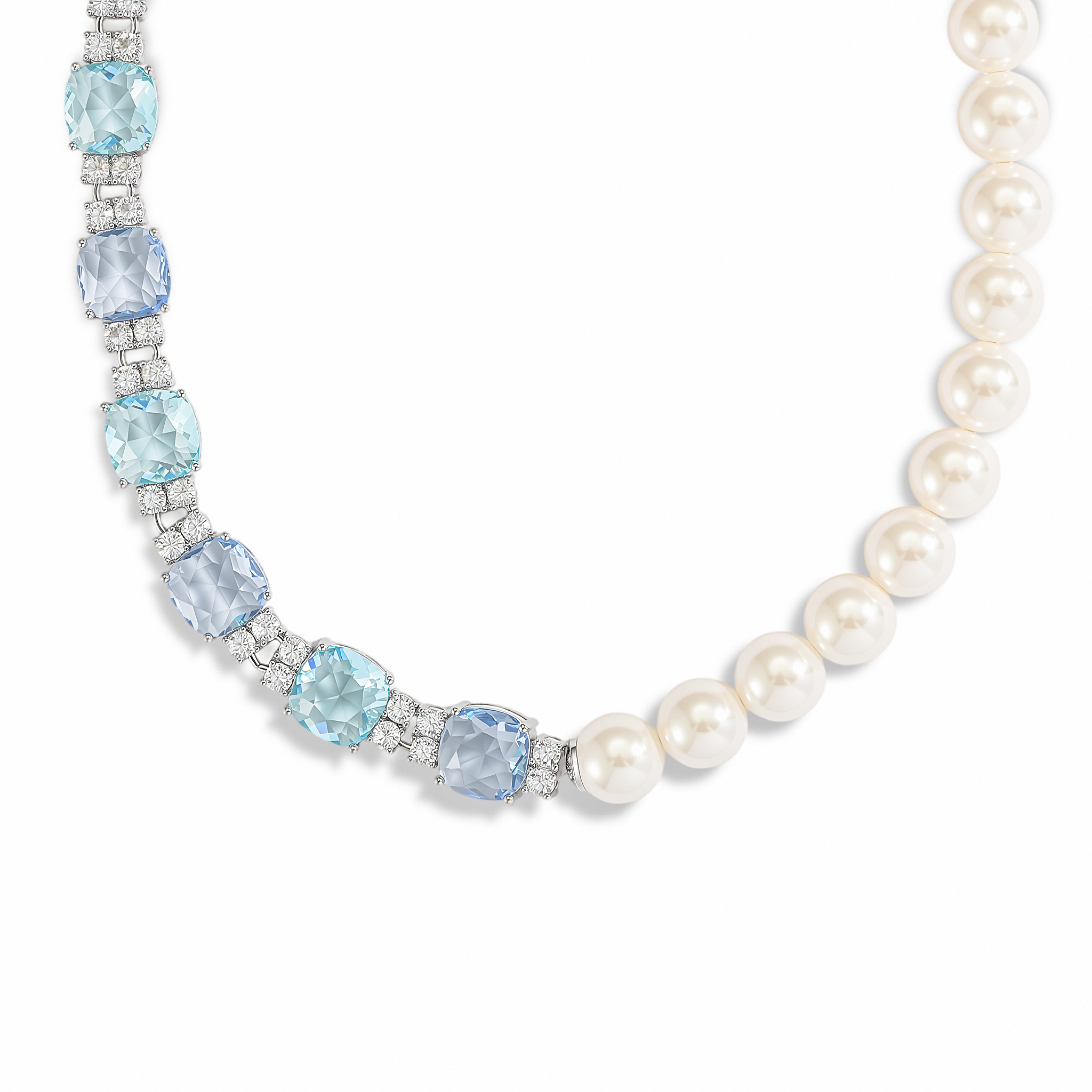 Équilibre Pearl Asymmetry Blue Necklace