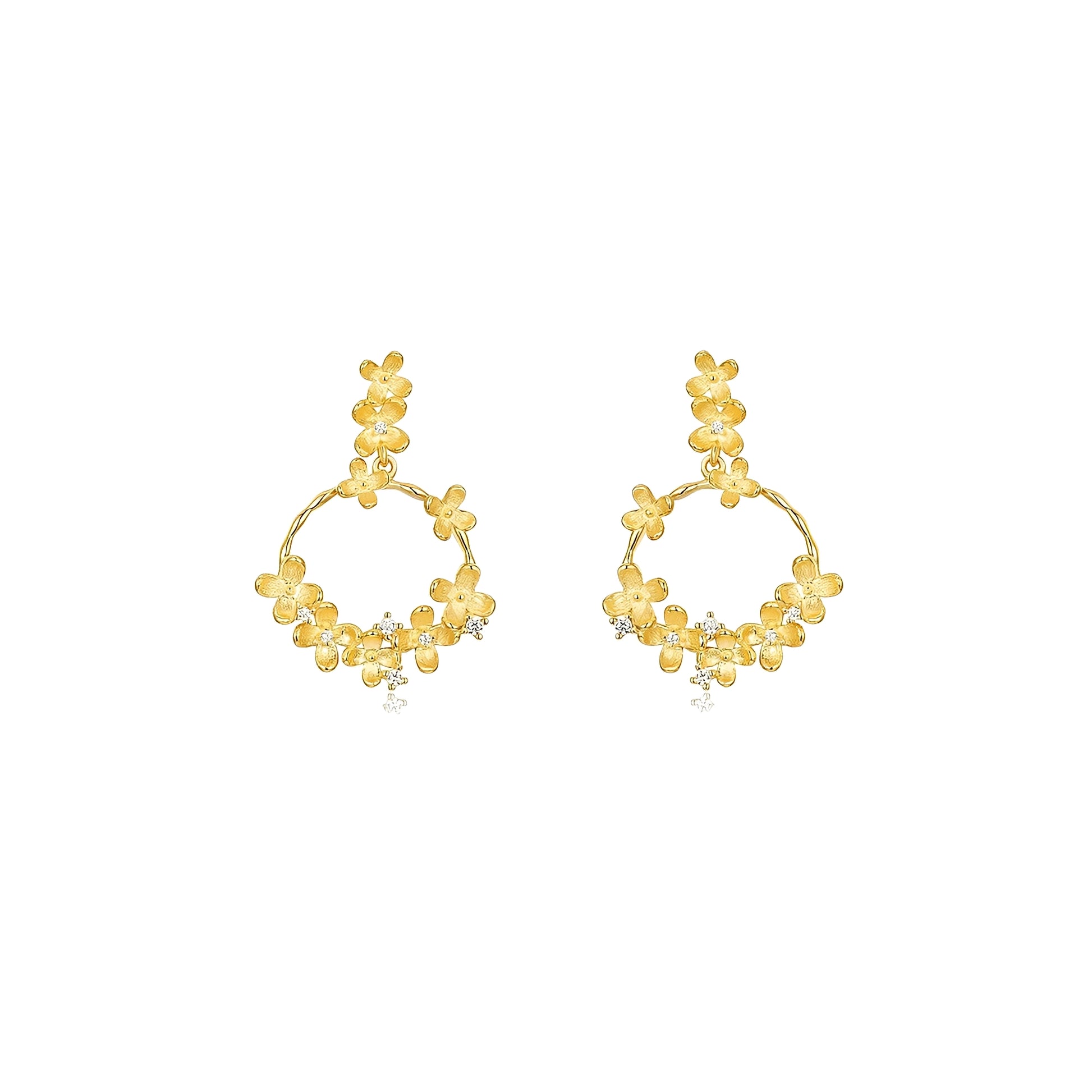 Erika 14K Gold Floral Earrings