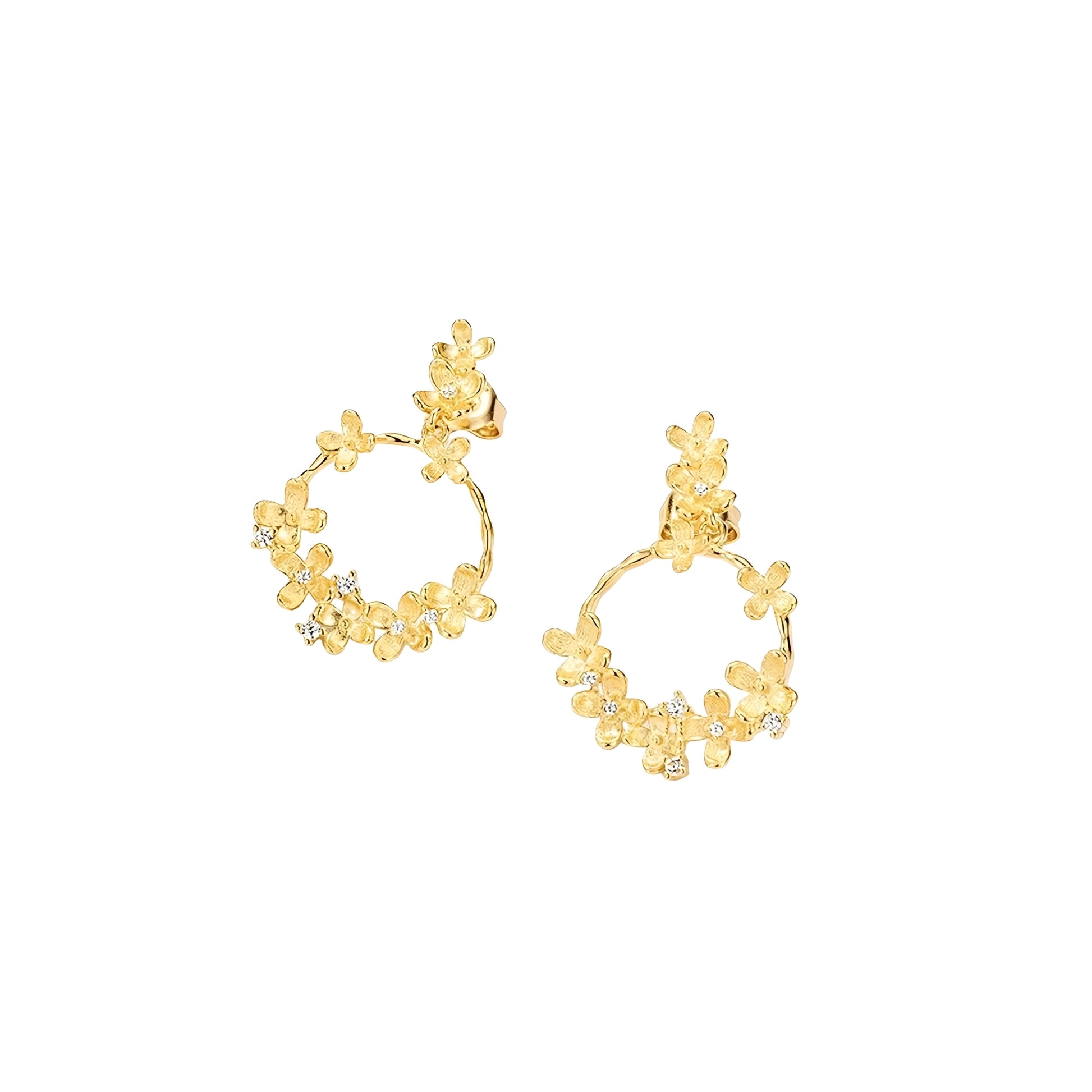 Erika 14K Gold Floral Earrings